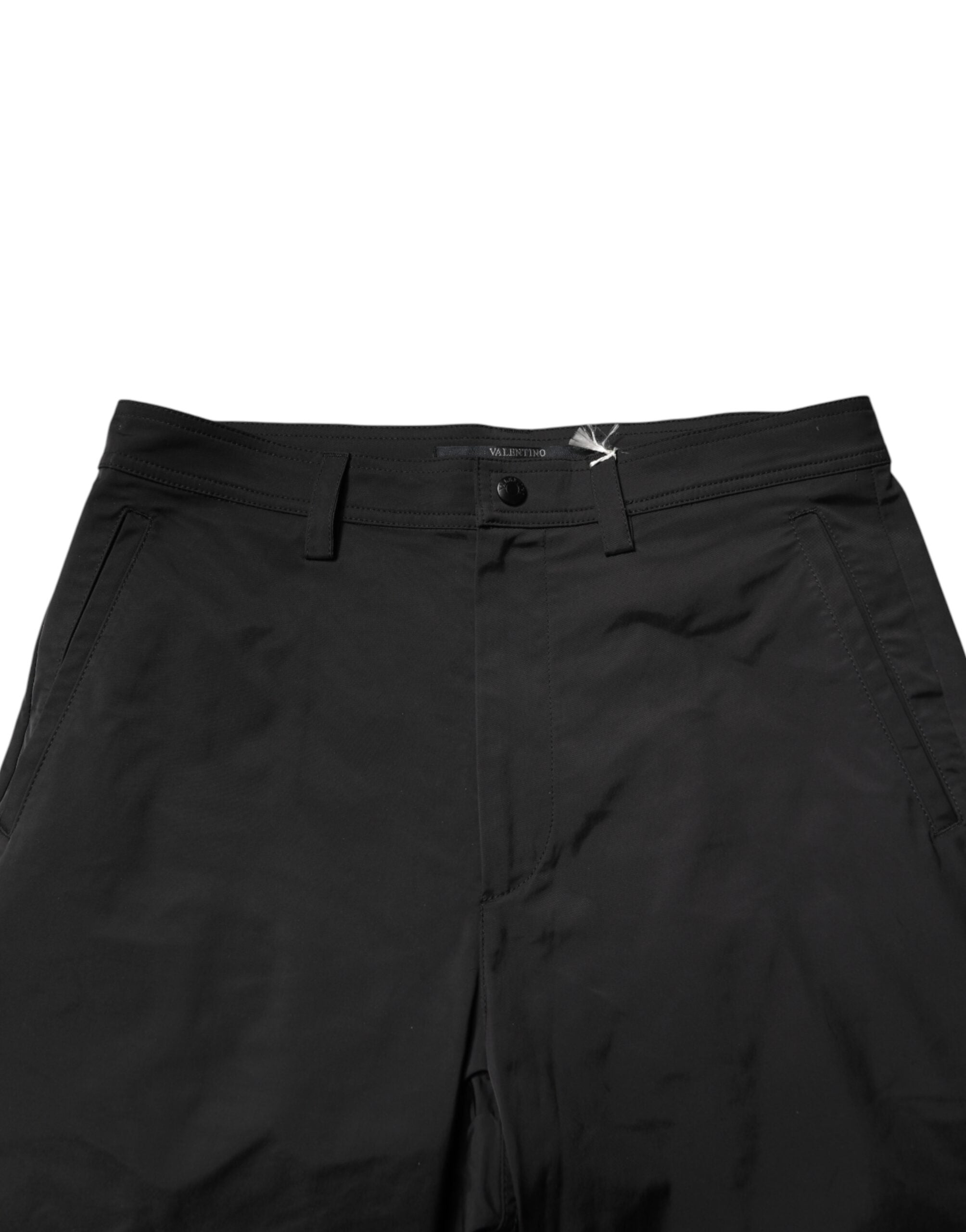 Black Mid Waist Men Tapered Dress Trouser Men's Pants (Pre-Owned)