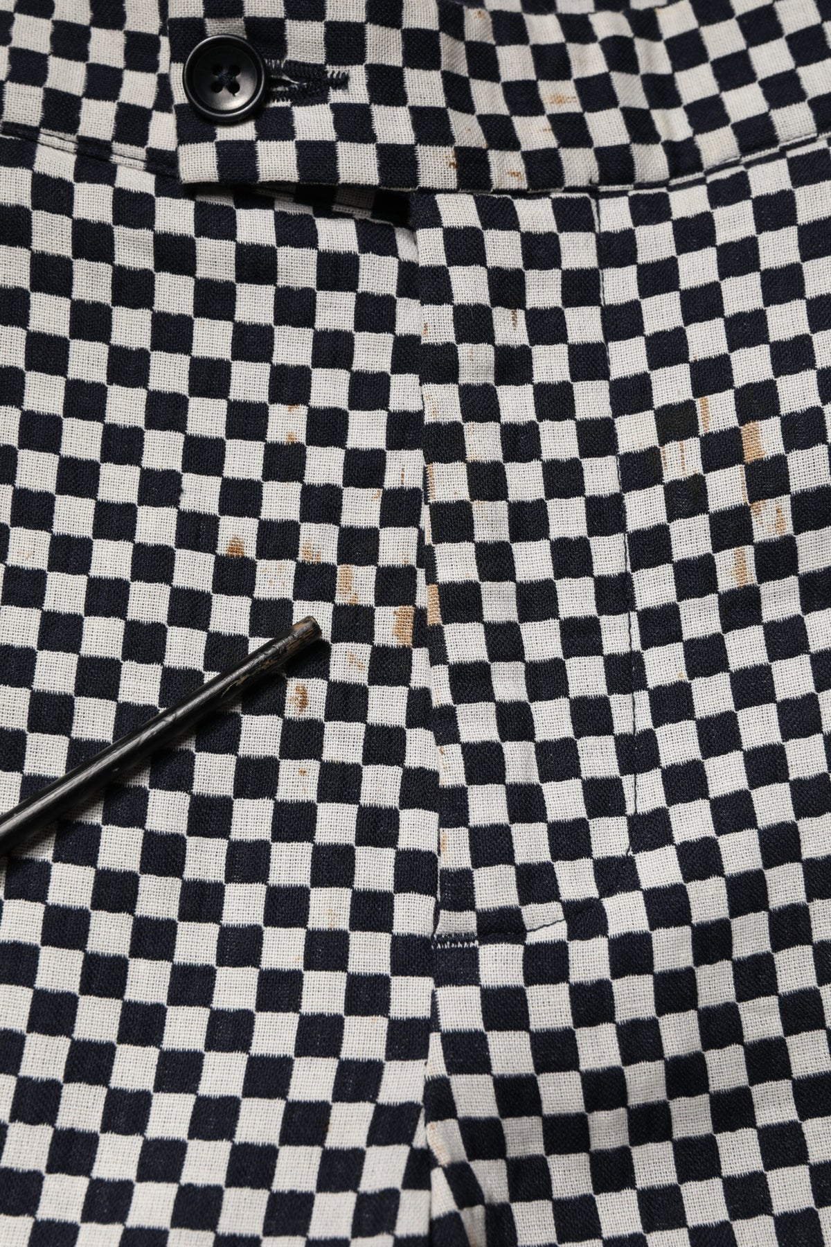 Daniele Alessandrini Black White Checkered Men Cropped Men's Pants (Pre-Owned)