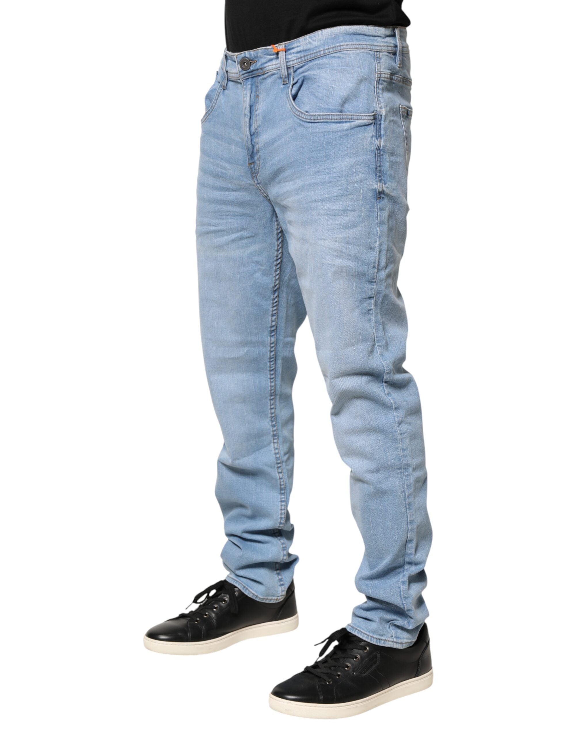 Blend Light Blue Twister Mid Waist Skinny Fit Men Denim Men's Jeans (Pre-Owned)