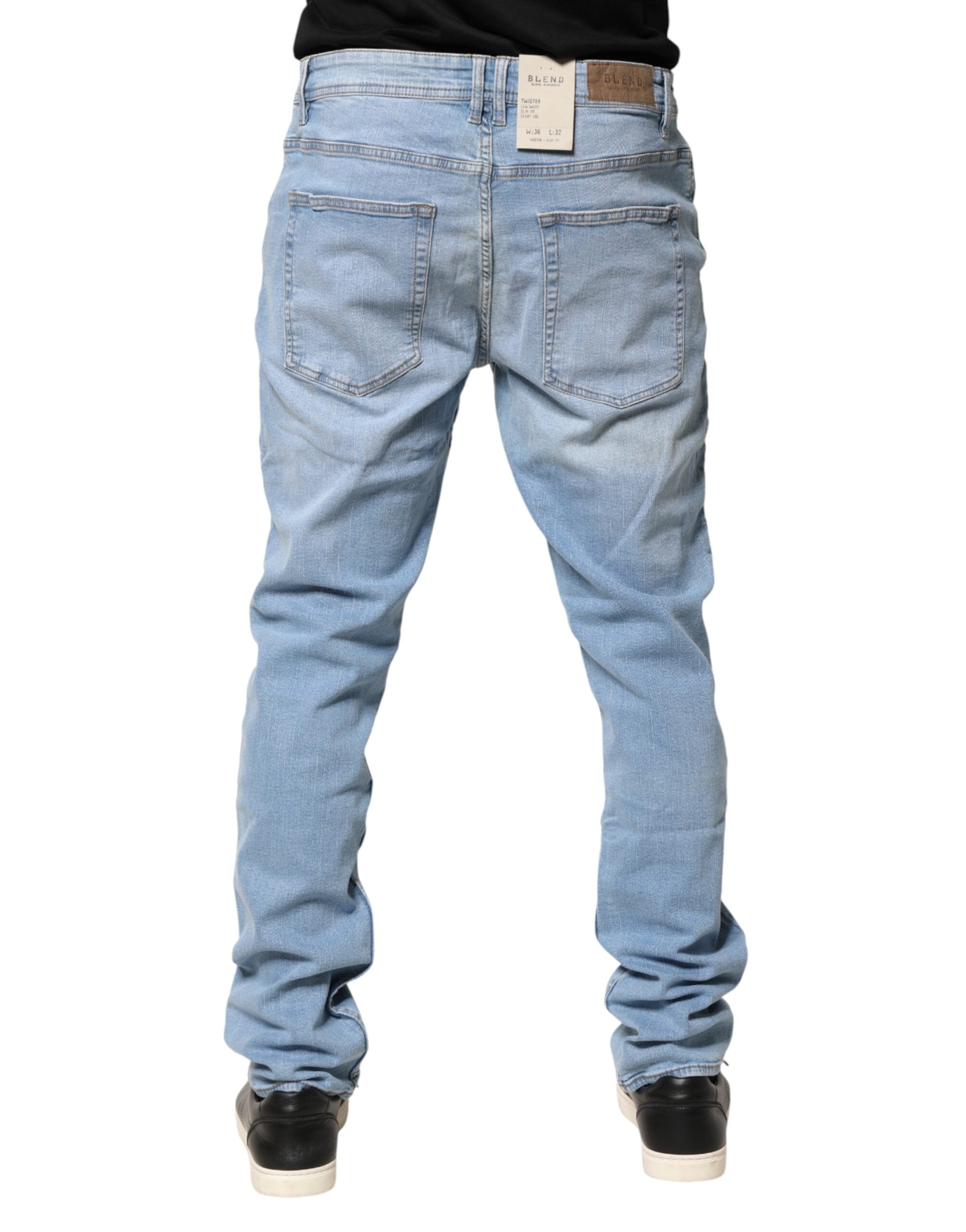 Blend Light Blue Twister Mid Waist Skinny Fit Men Denim Men's Jeans (Pre-Owned)