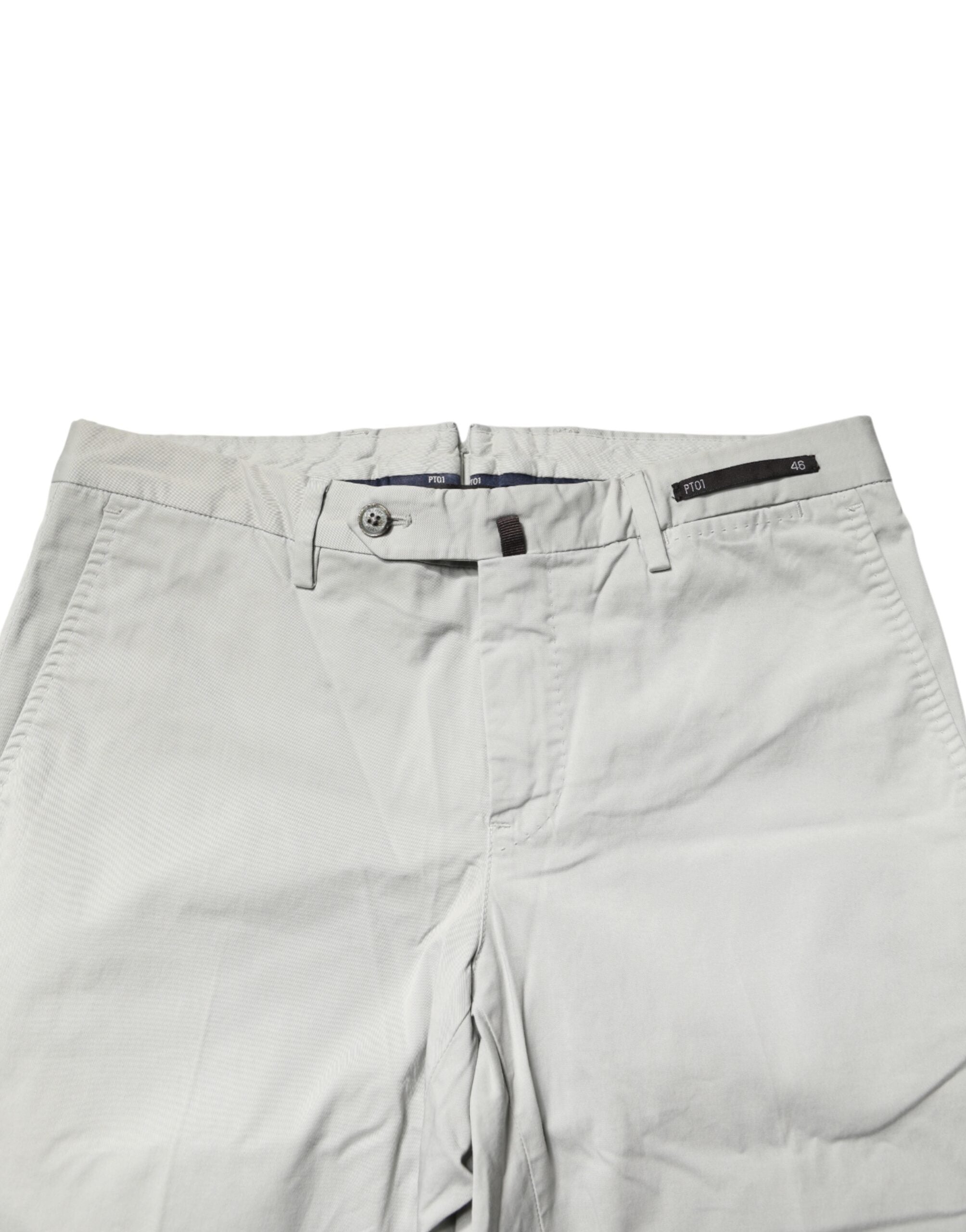 PT01 Light Gray Mid Waist Men Straight Chino Trouser Men's Pants (Pre-Owned)