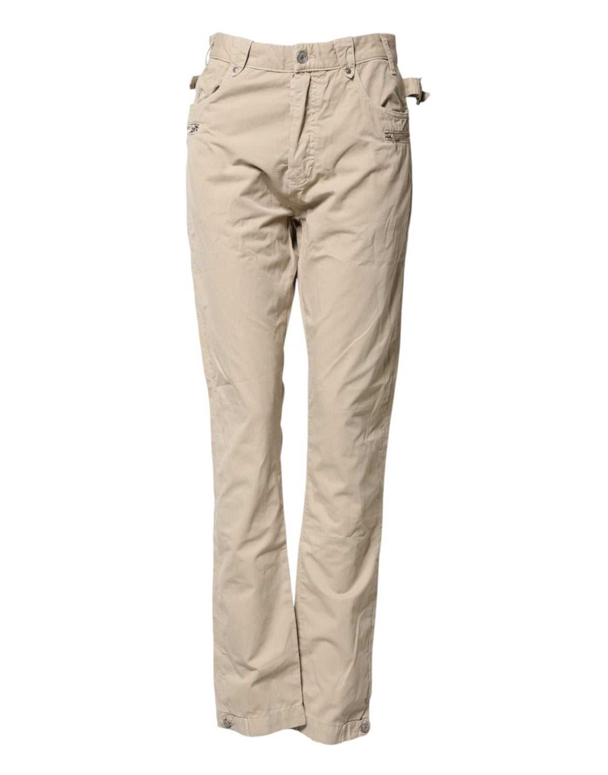 Daniele Alessandrini Beige Cotton Mid Waist Straight Men Denim Men's Jeans