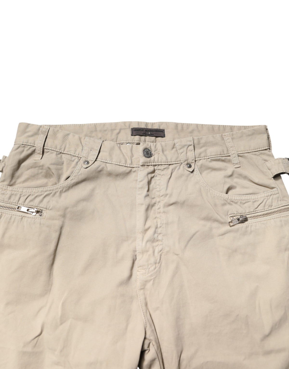 Daniele Alessandrini Beige Cotton Mid Waist Straight Men Denim Men's Jeans