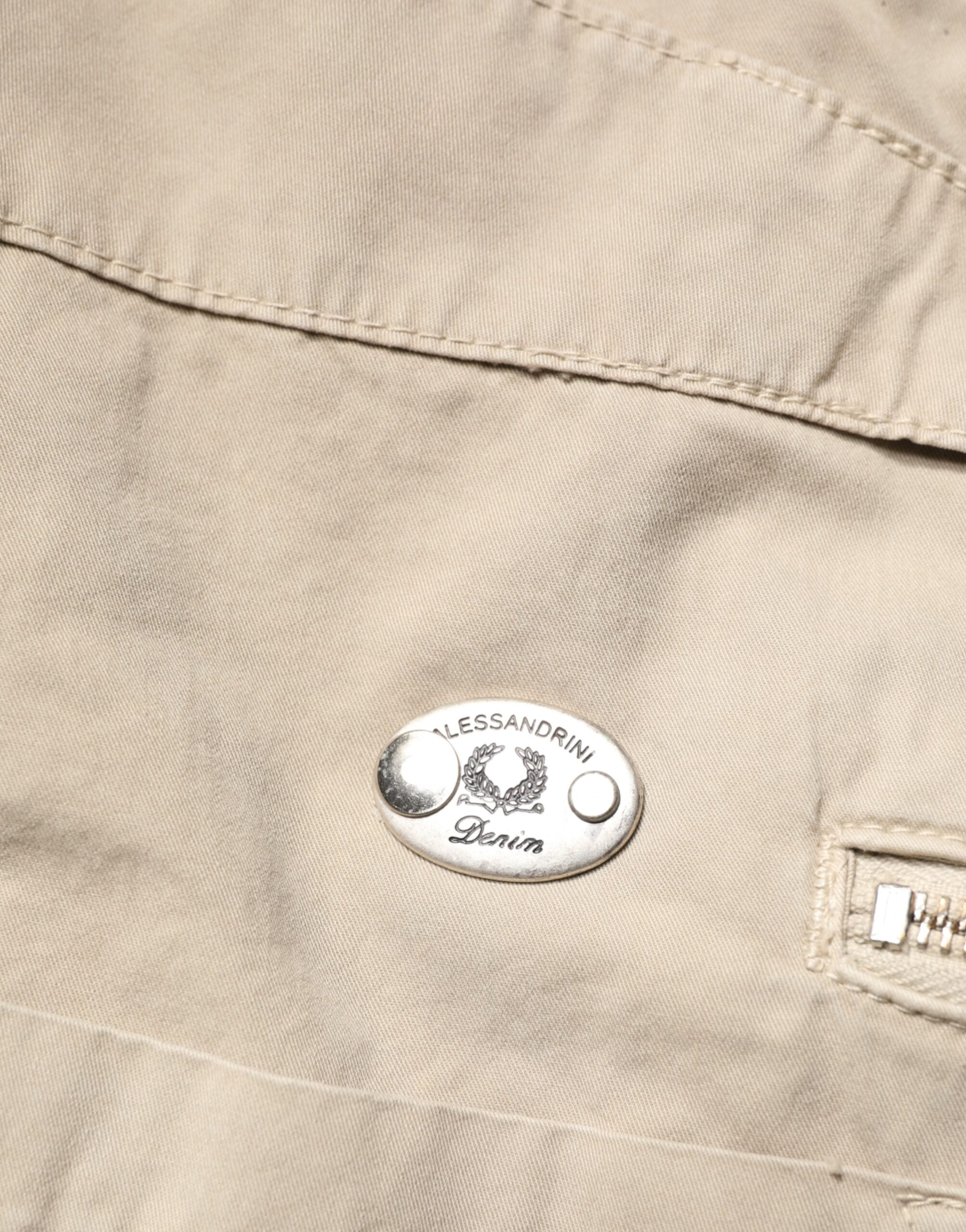 Daniele Alessandrini Beige Cotton Mid Waist Straight Men Denim Men's Jeans
