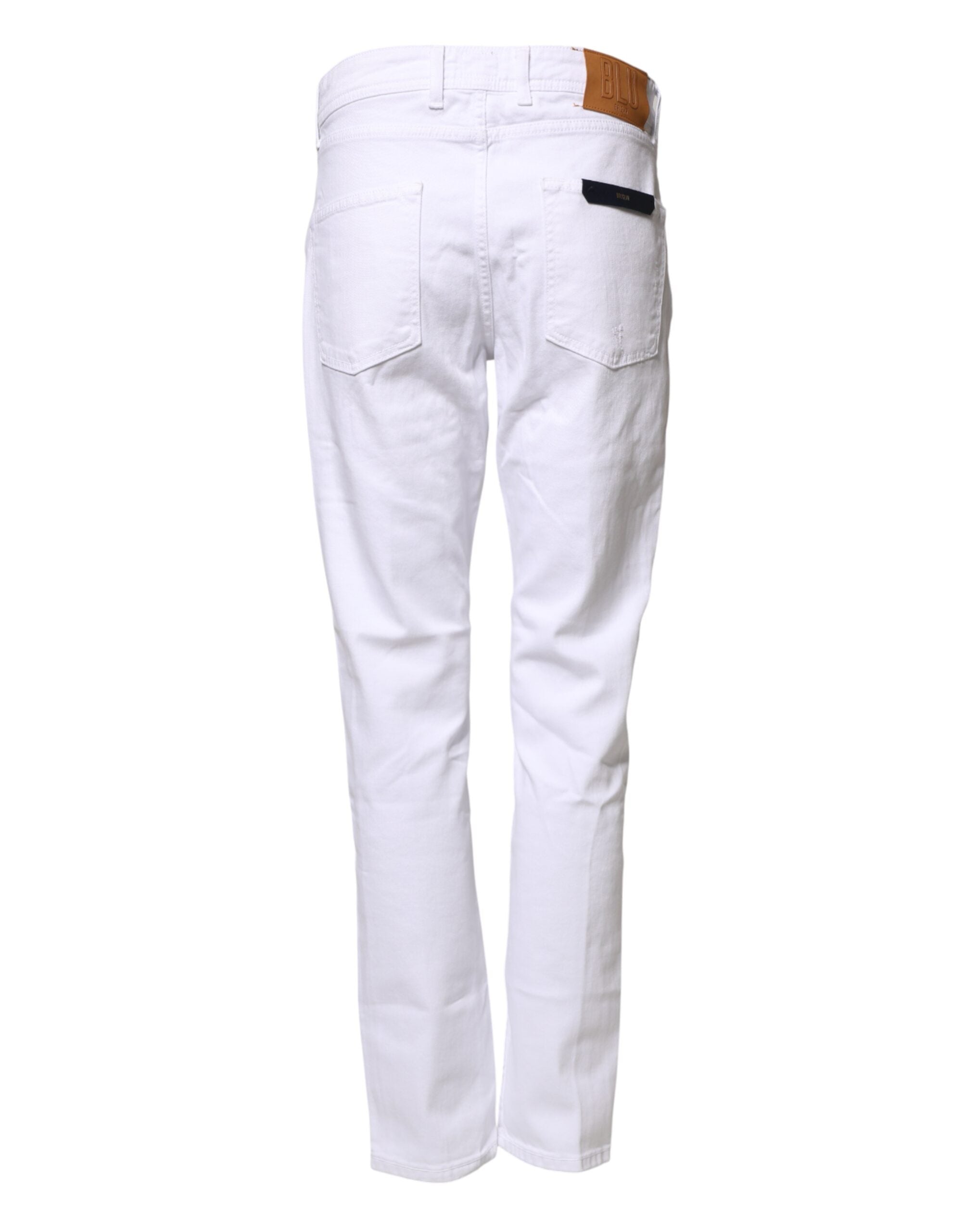 Briglia 1949 White Cotton Straight Fit Men Denim Trouser Men's Jeans (Pre-Owned)