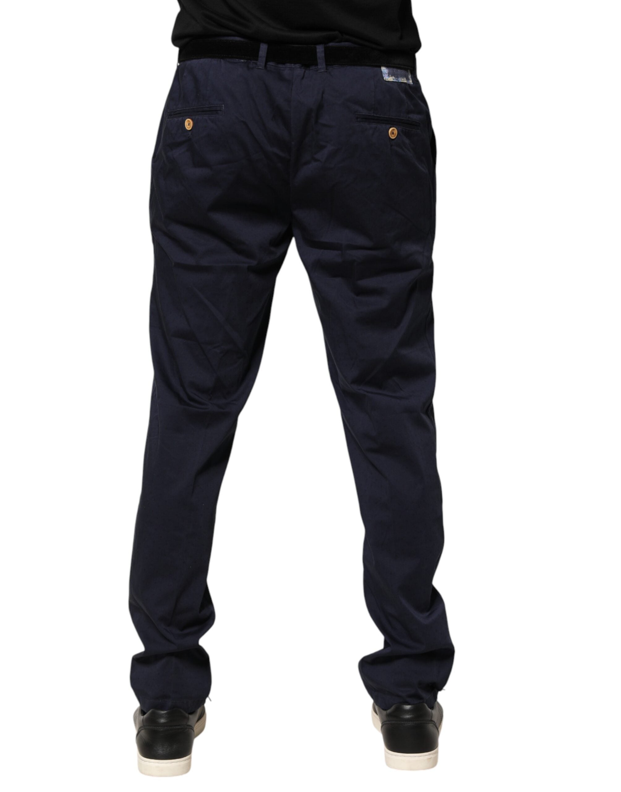 Domenico Tagliente Navy Blue Skinny Chino Mid Waist Men Men's Pants (Pre-Owned)