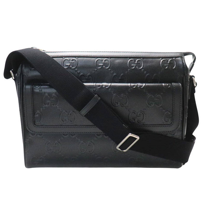 Gucci Gg Embossé Black Leather Shopper Bag (Pre-Owned)