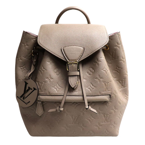Louis Vuitton Montsouris Beige Canvas Backpack Bag (Pre-Owned)