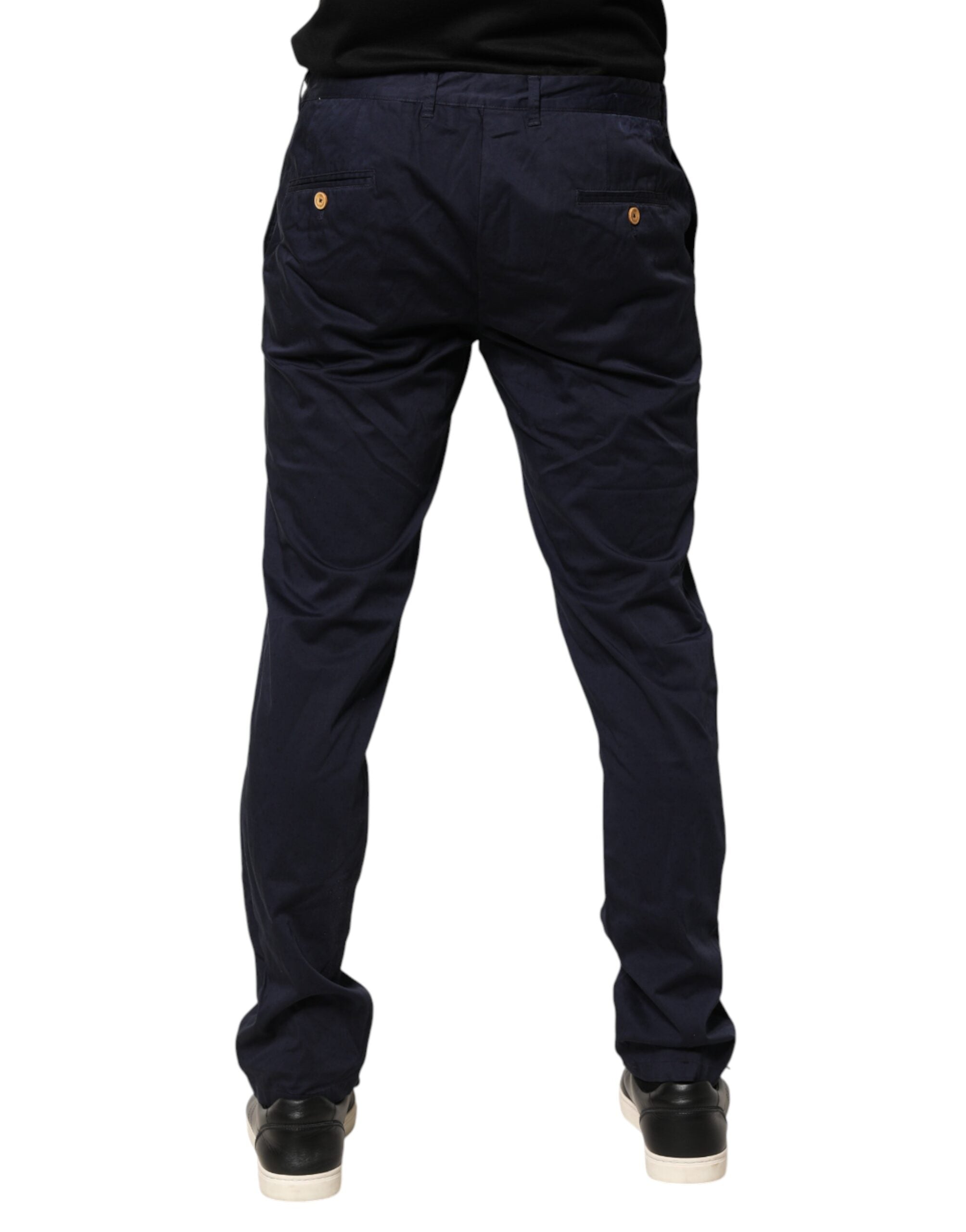 Domenico Tagliente Navy Blue Skinny Chino Mid Waist Men Men's Pants (Pre-Owned)