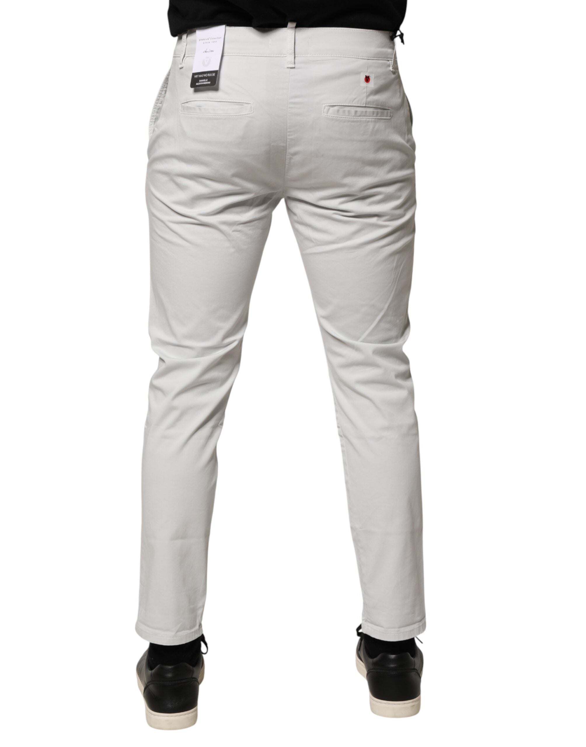 Daniele Alessandrini White Cotton Mid Waist Skinny Men Denim Men's Jeans (Pre-Owned)
