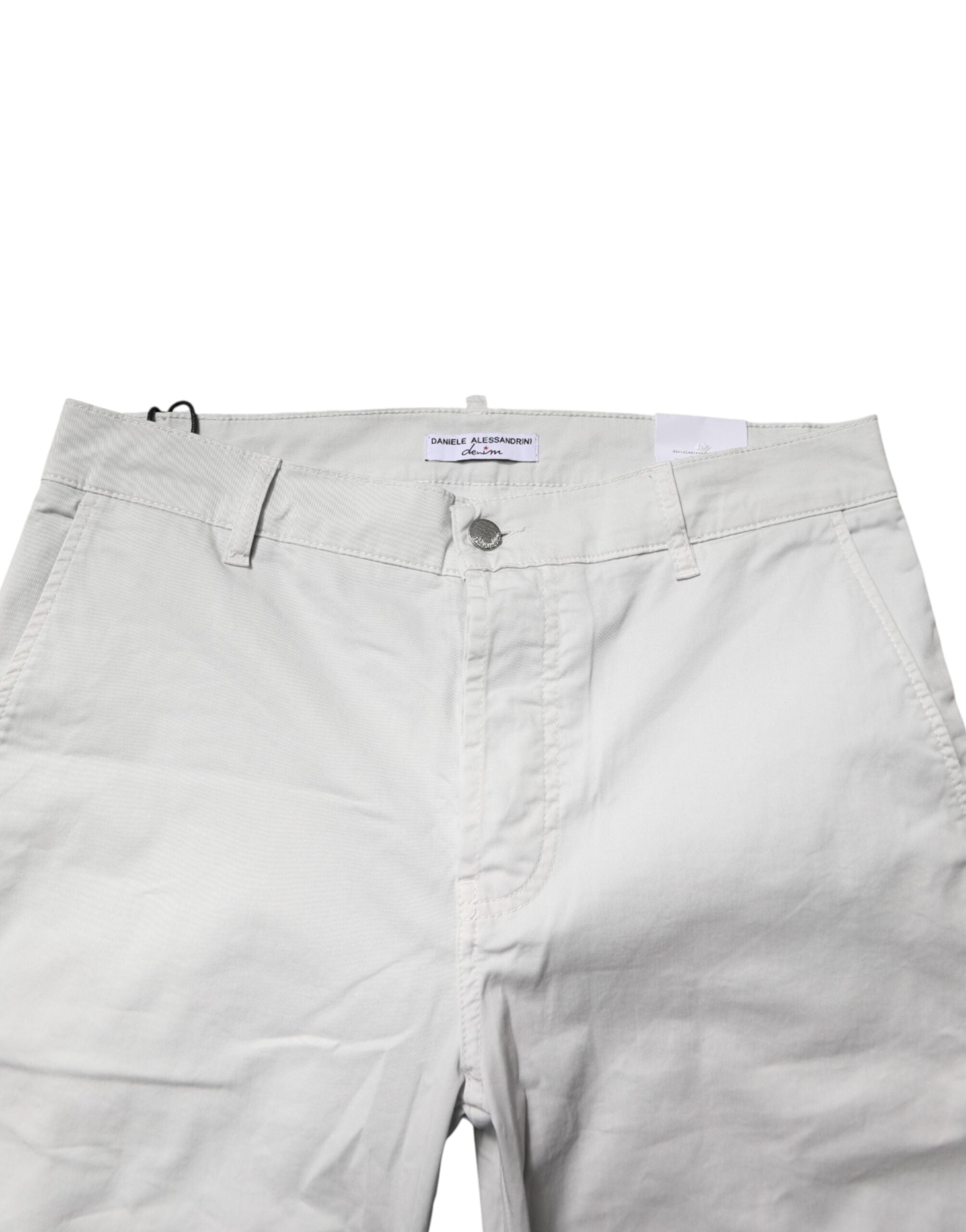 Daniele Alessandrini White Cotton Mid Waist Skinny Men Denim Men's Jeans (Pre-Owned)