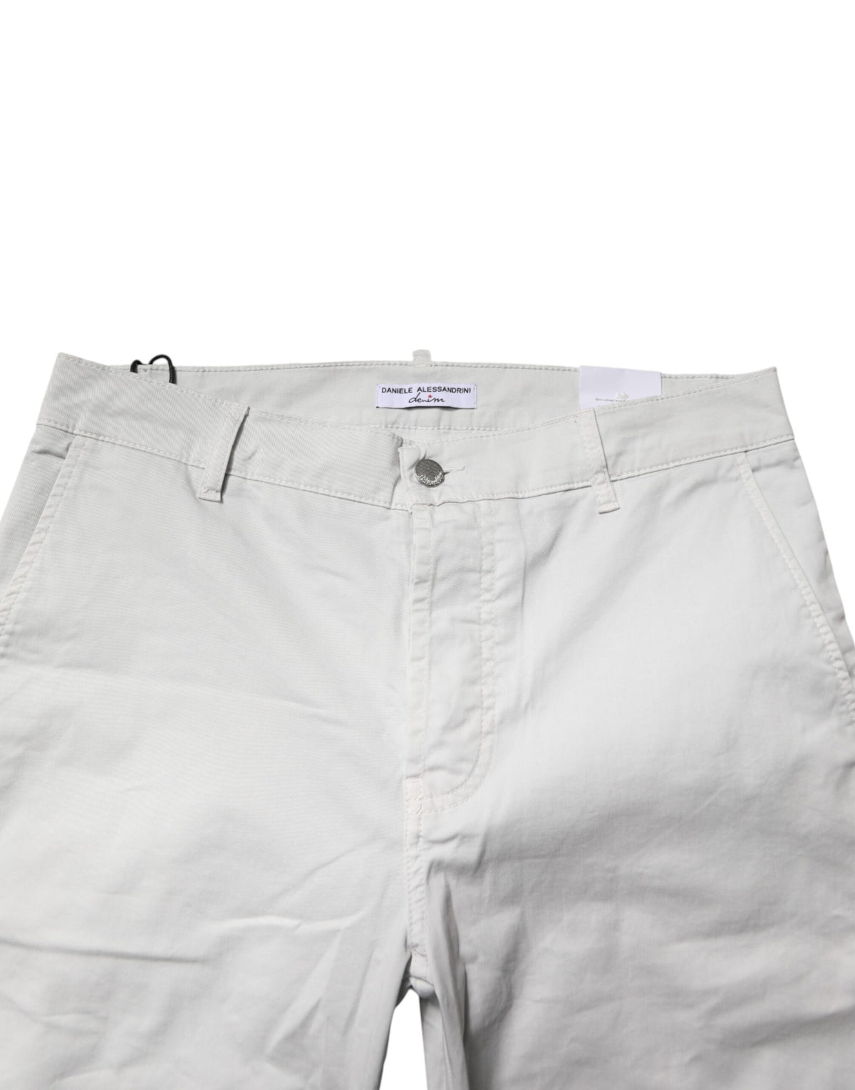 Daniele Alessandrini White Cotton Mid Waist Skinny Men Denim Men's Jeans (Pre-Owned)