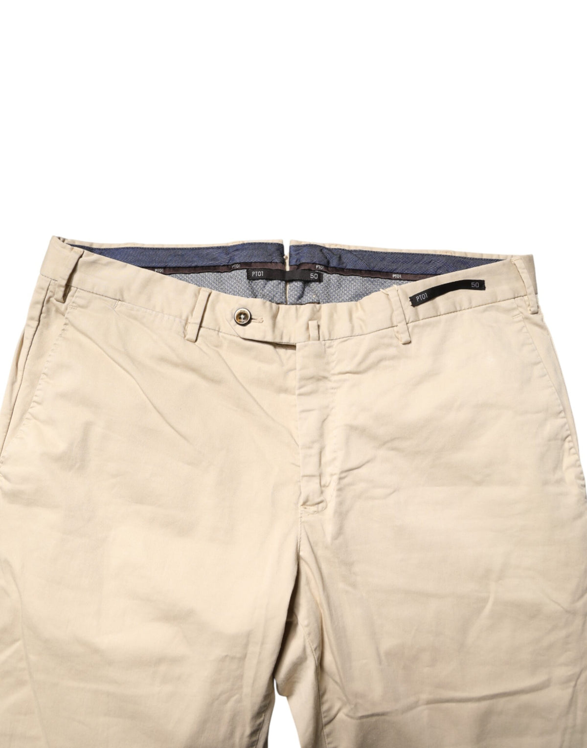 PT01 Beige Mid Waist Men Skinny Fit Chino Trouser Men's Pants (Pre-Owned)