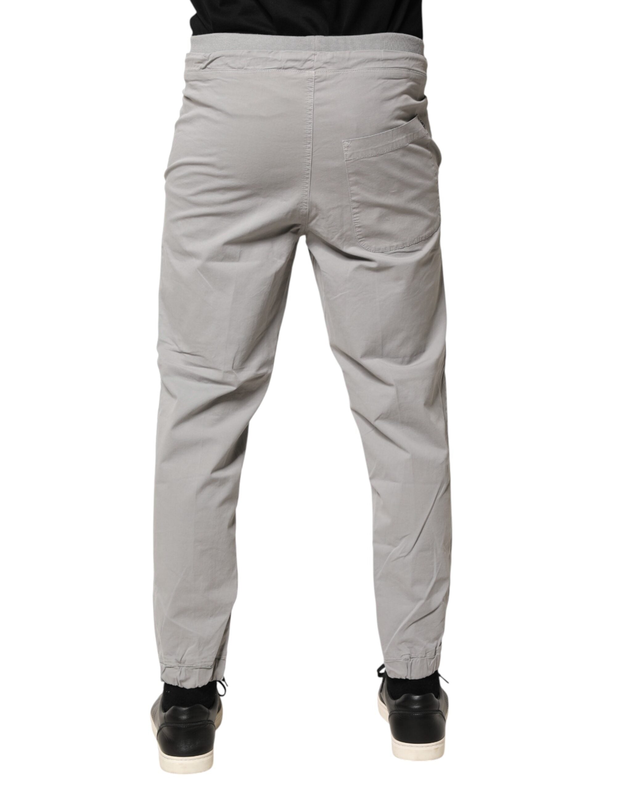 Dondup Light Gray Cotton Mid Waist Skinny Men Jogger Trouser Men's Pants (Pre-Owned)