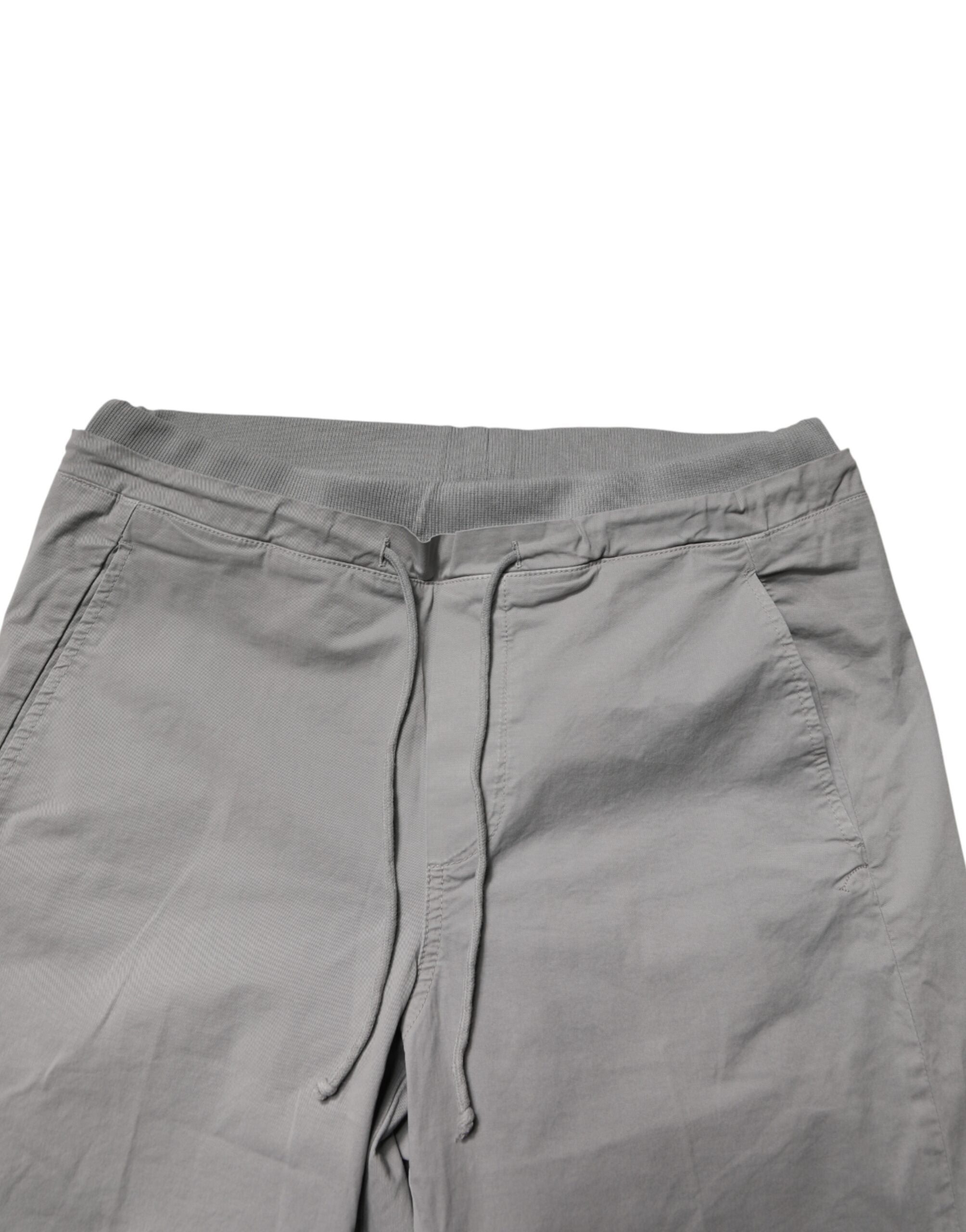 Dondup Light Gray Cotton Mid Waist Skinny Men Jogger Trouser Men's Pants (Pre-Owned)