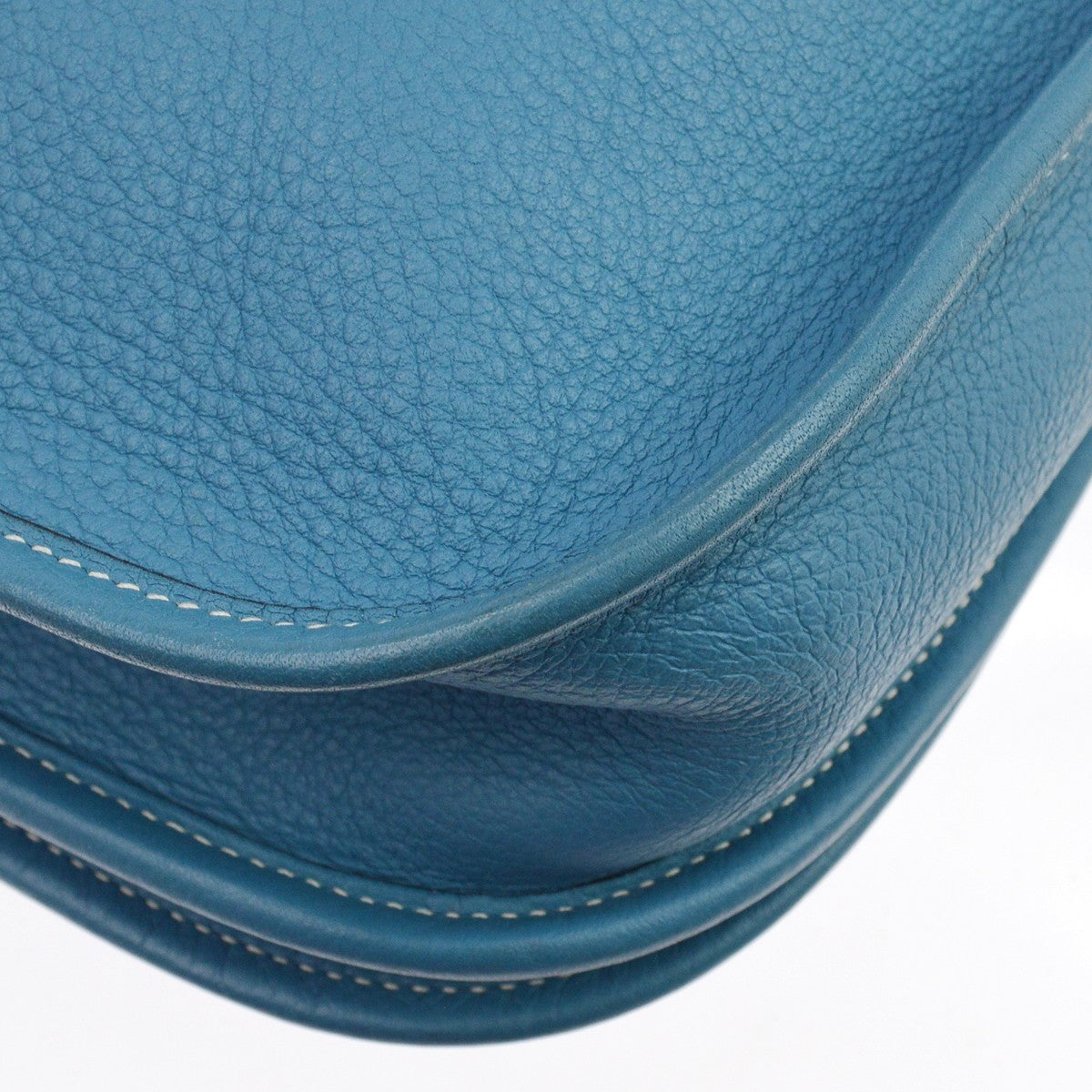 Hermes Evelyne Bag Gen Ii Clemence Blue Leather Shoulder Bag Bag (Pre-Owned)