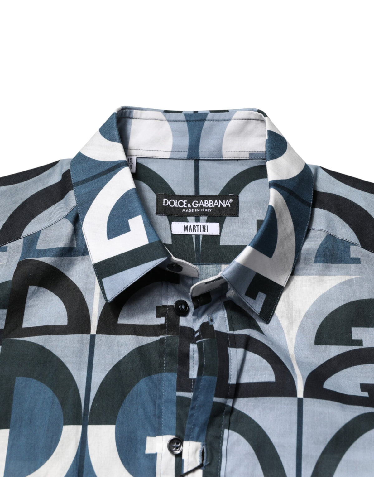 Dolce & Gabbana Blue MARTINI Long Sleeves Casual Logo Men's Shirt (Pre-Owned)