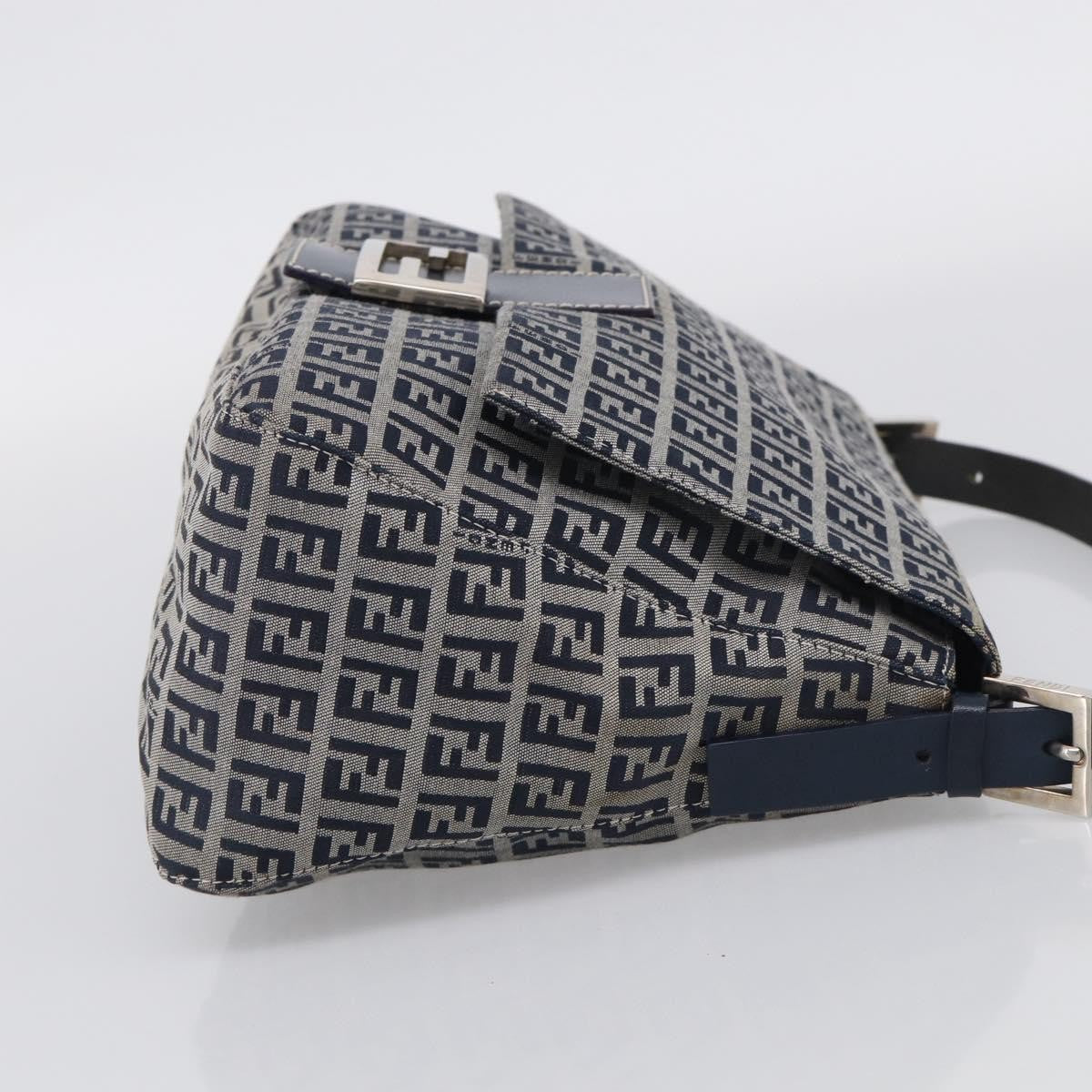 Fendi Fendi Mamma Baguette Monogram Canvas Navy Canvas Handbag (Pre-Owned)