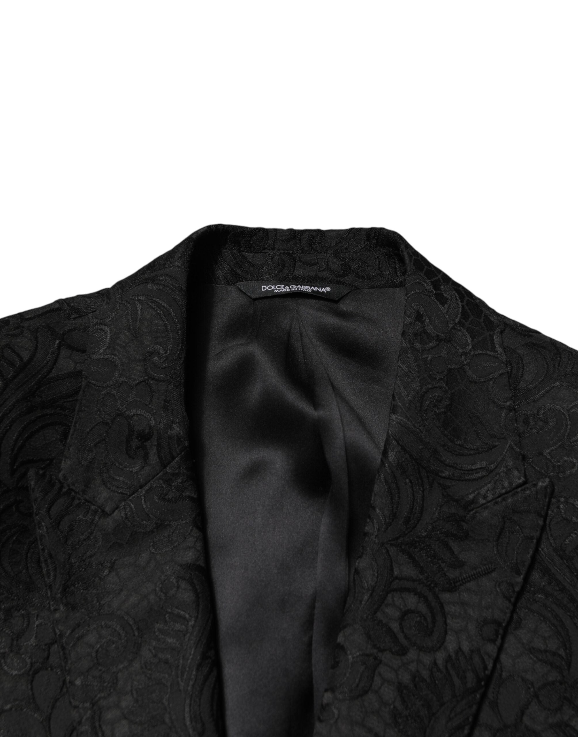 Dolce & Gabbana Black Brocade Single Breasted 2 Piece Men's Suit