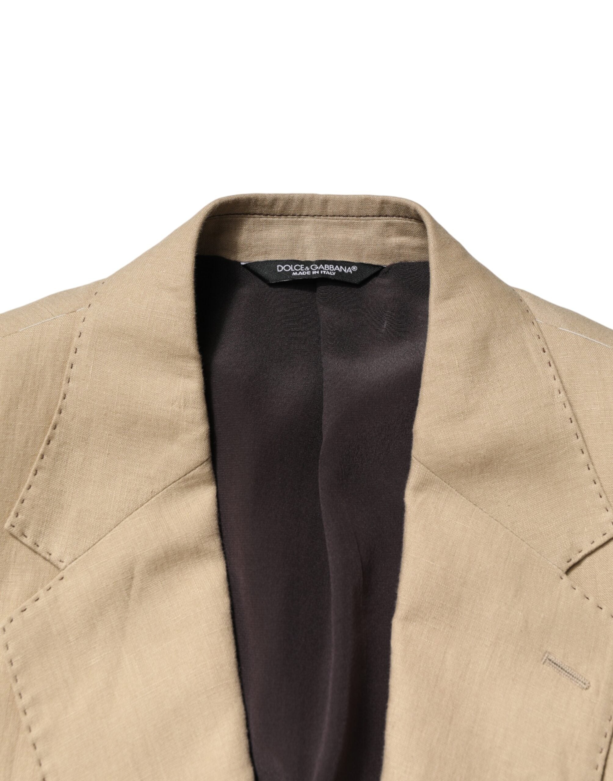 Dolce & Gabbana Beige Linen Single Breasted 2 Piece Men's Suit