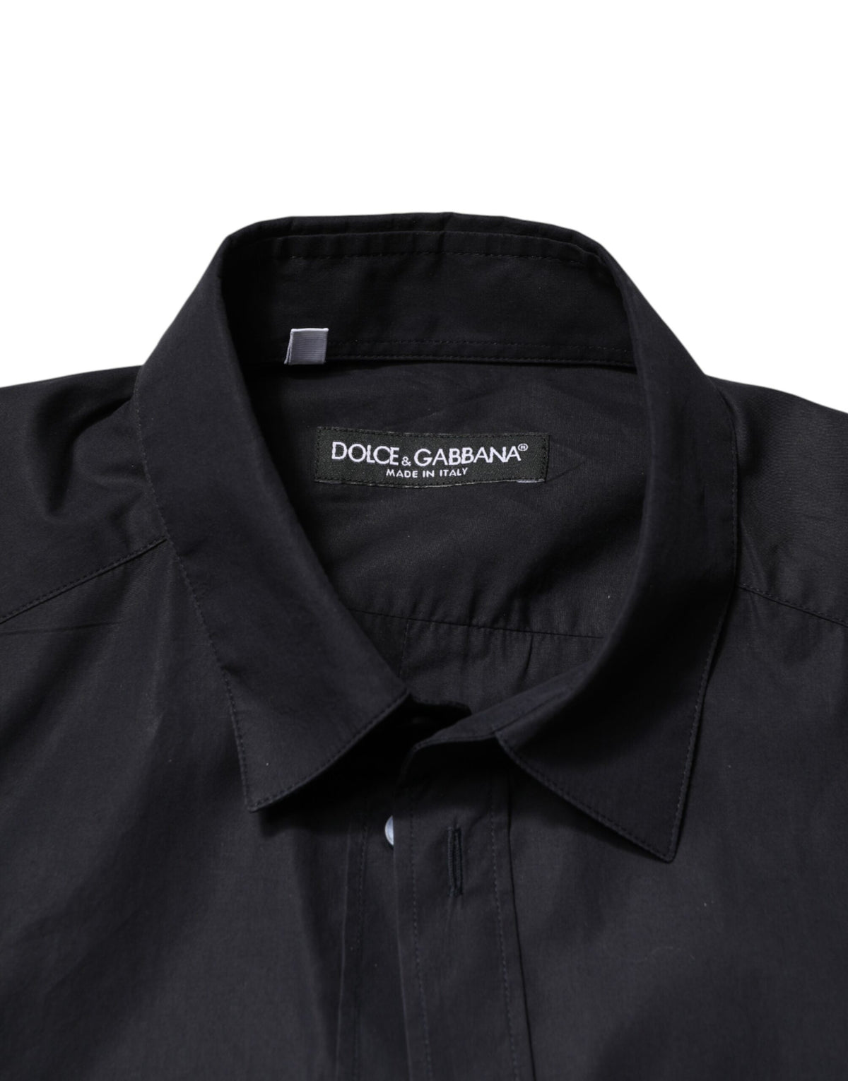Dolce & Gabbana Black Cotton Long Sleeves Dress Formal Men's Shirt