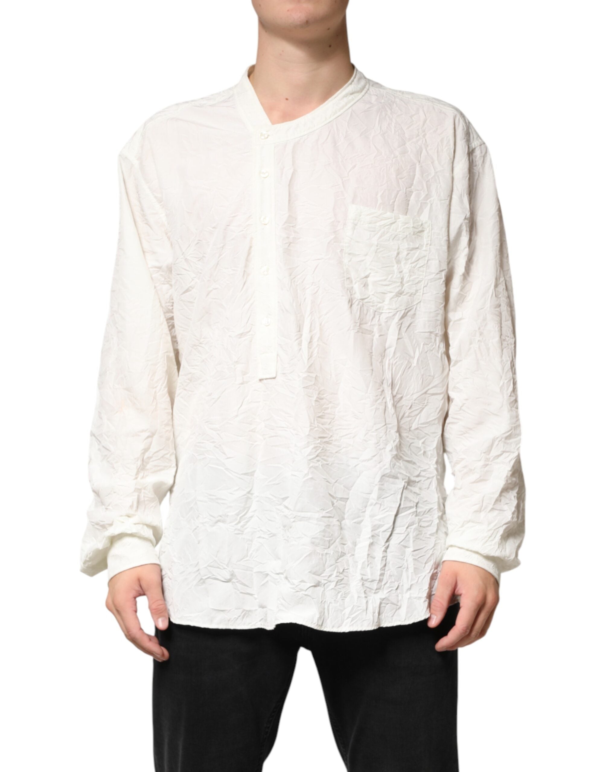 Dolce & Gabbana White Cotton Men Long Sleeves Men Men's Shirt