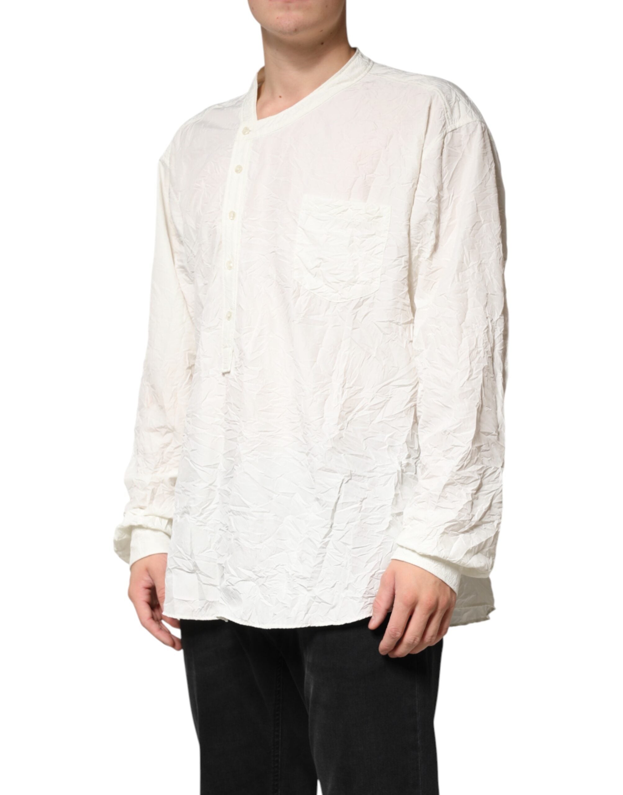 Dolce & Gabbana White Cotton Men Long Sleeves Men Men's Shirt