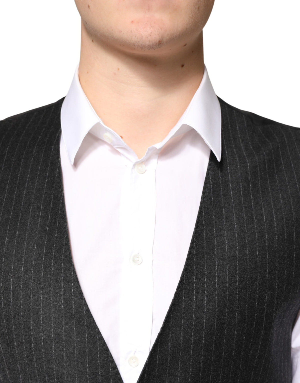 Dolce & Gabbana Black Stripes Wool Dress Men Waistcoat Men's Vest
