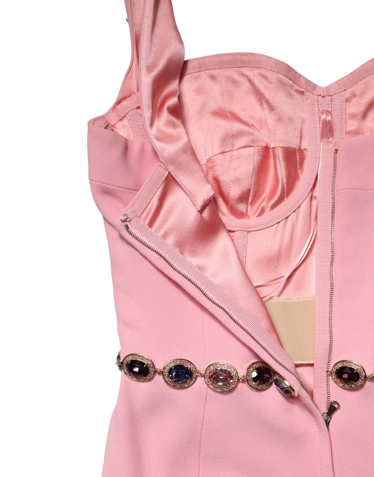 Dolce & Gabbana Pink Crystal Sheath Mermaid LongGown Women's Dress (Pre-Owned)