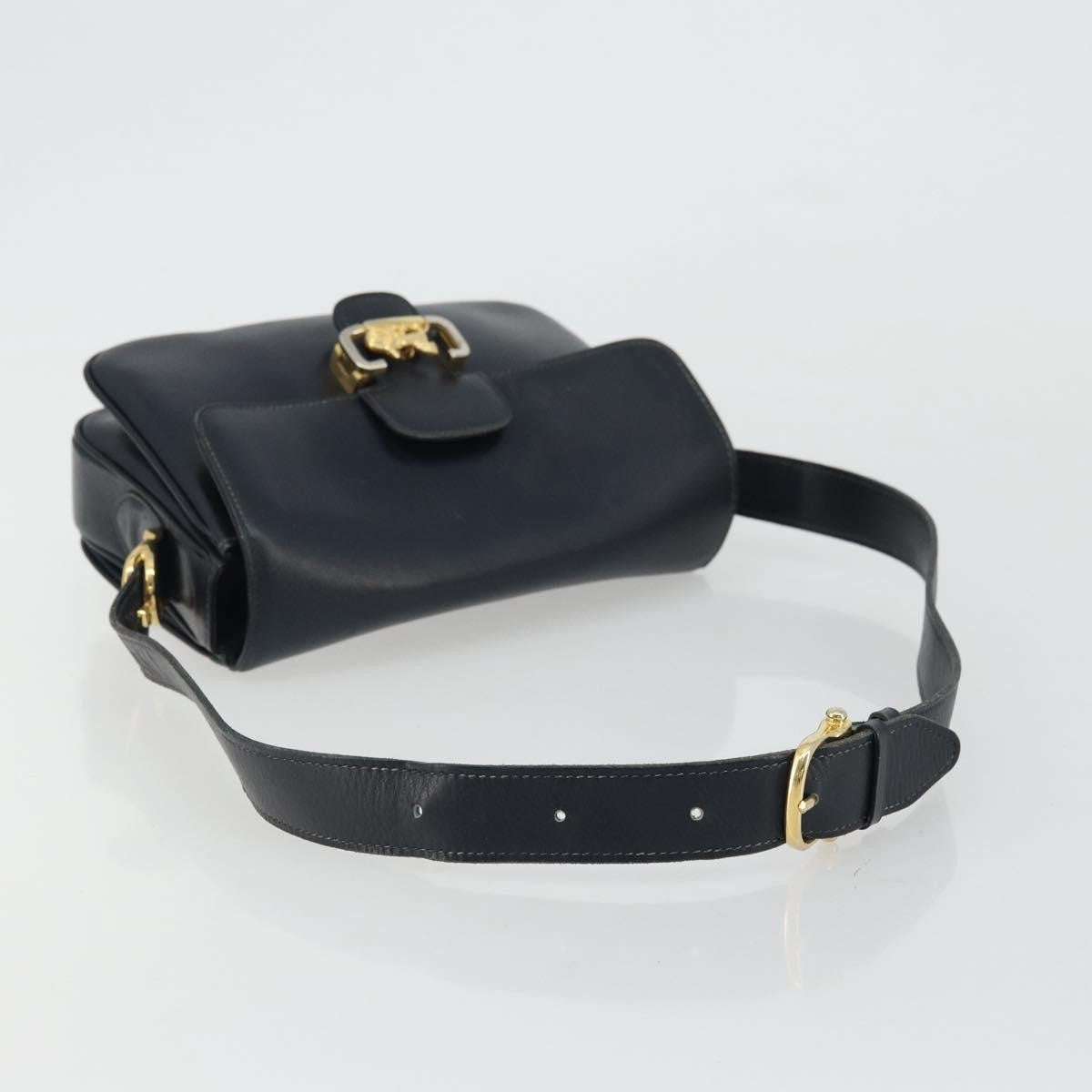 Celine Horse Carriage Leather Black Leather Shoulder Bag Bag (Pre-Owned)