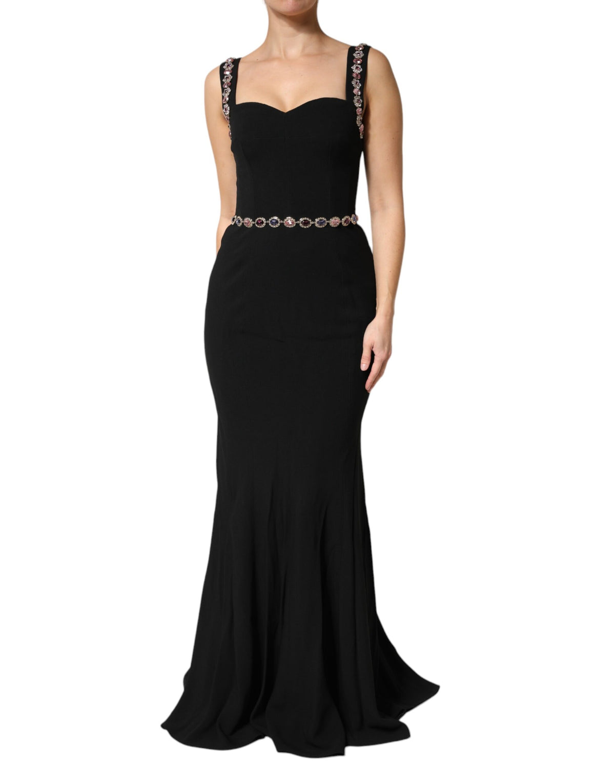 Dolce & Gabbana Black Embellished Sheath Mermaid Gown Women's Dress (Pre-Owned)