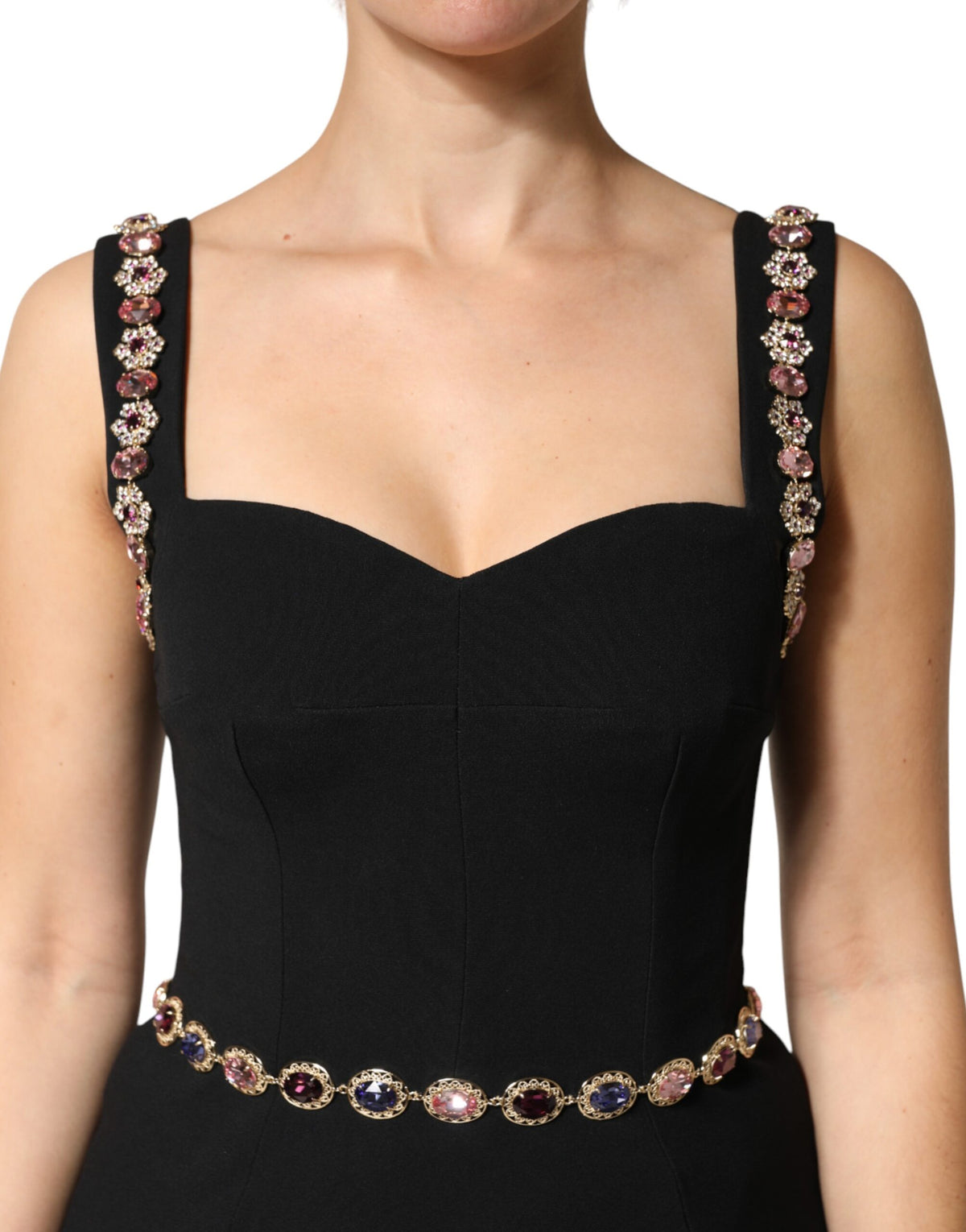 Dolce & Gabbana Black Embellished Sheath Mermaid Gown Women's Dress (Pre-Owned)