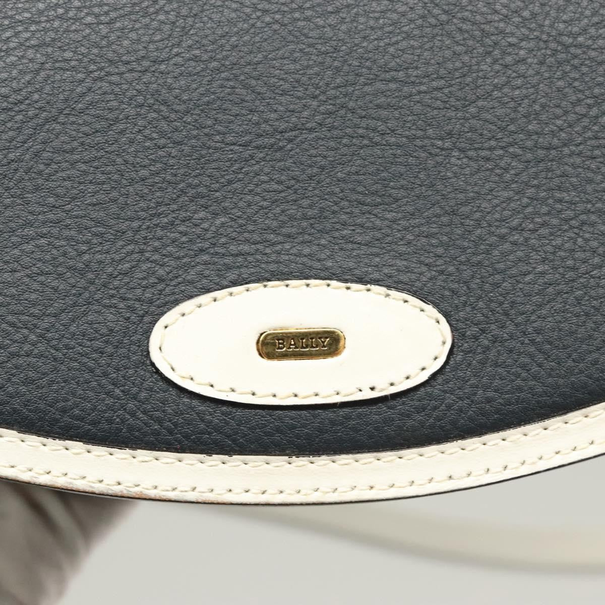 Bally Vintage Leather Navy Leather Handbag (Pre-Owned)