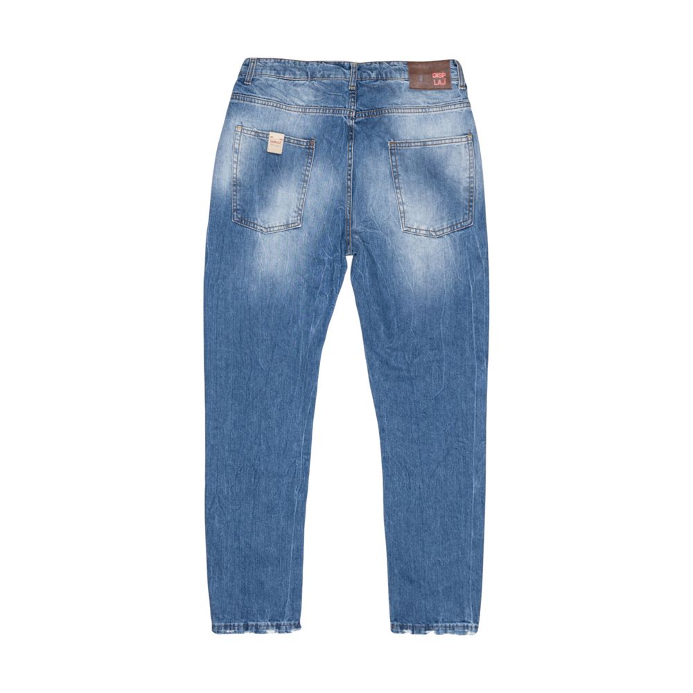 Displaj Blue Cotton Relaxed Fit Men's Jeans