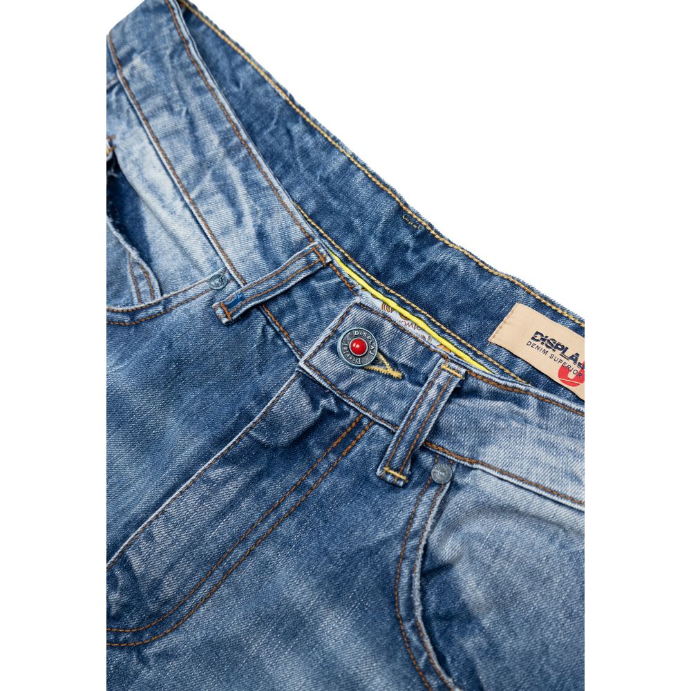 Displaj Blue Cotton Relaxed Fit Men's Jeans