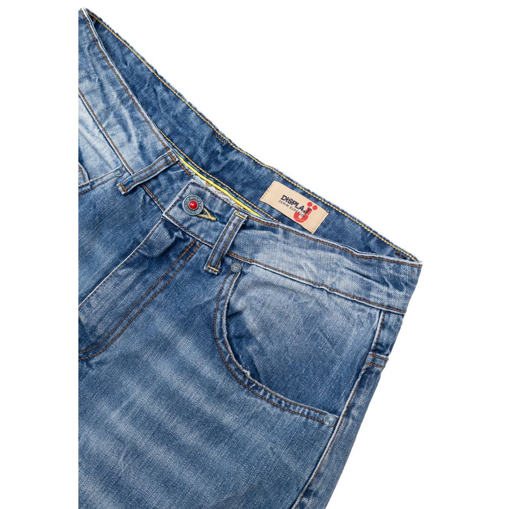 Displaj Blue Cotton Relaxed Fit Men's Jeans