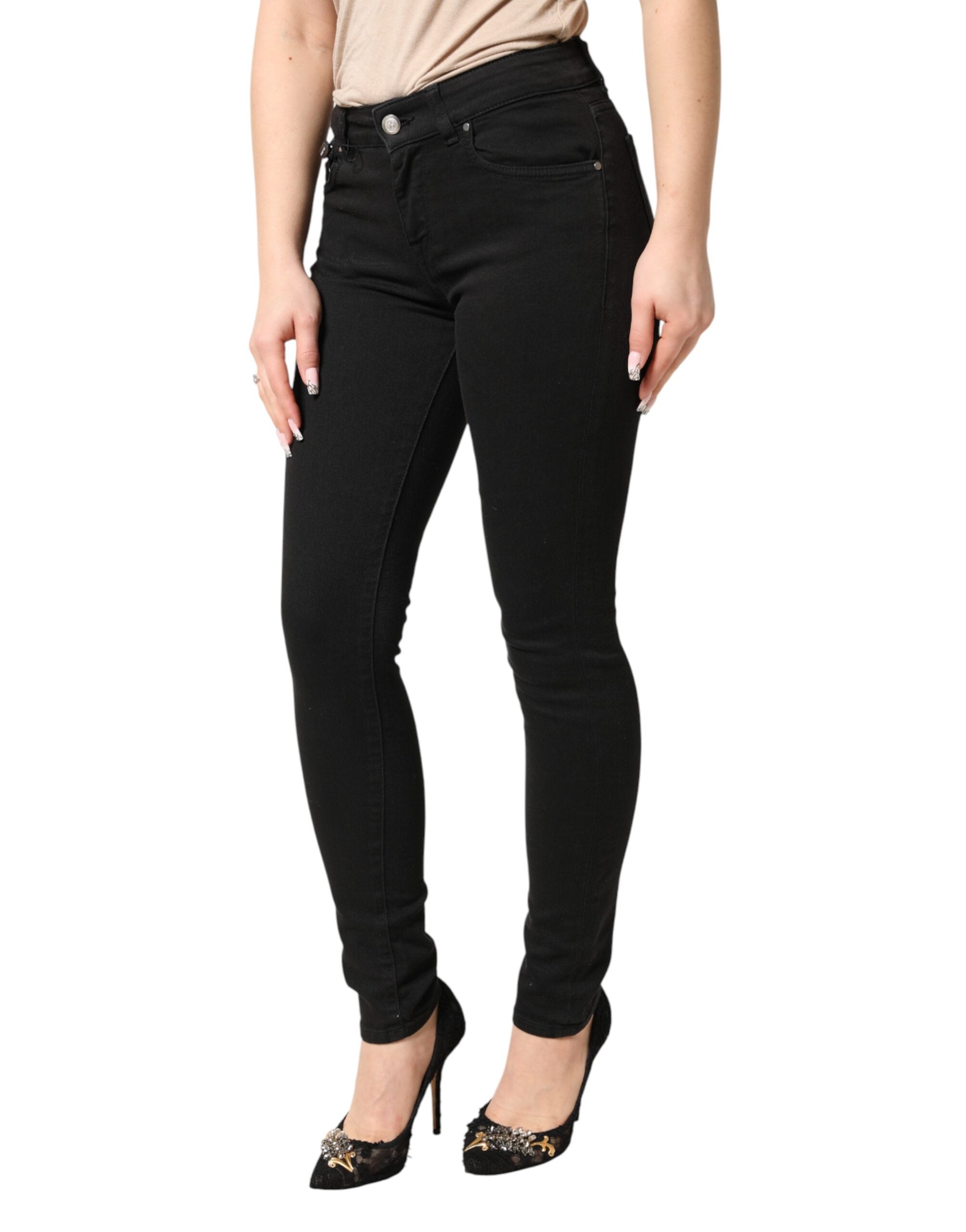 Dolce & Gabbana Black Cotton Stretch Skinny Denim Women's Jeans
