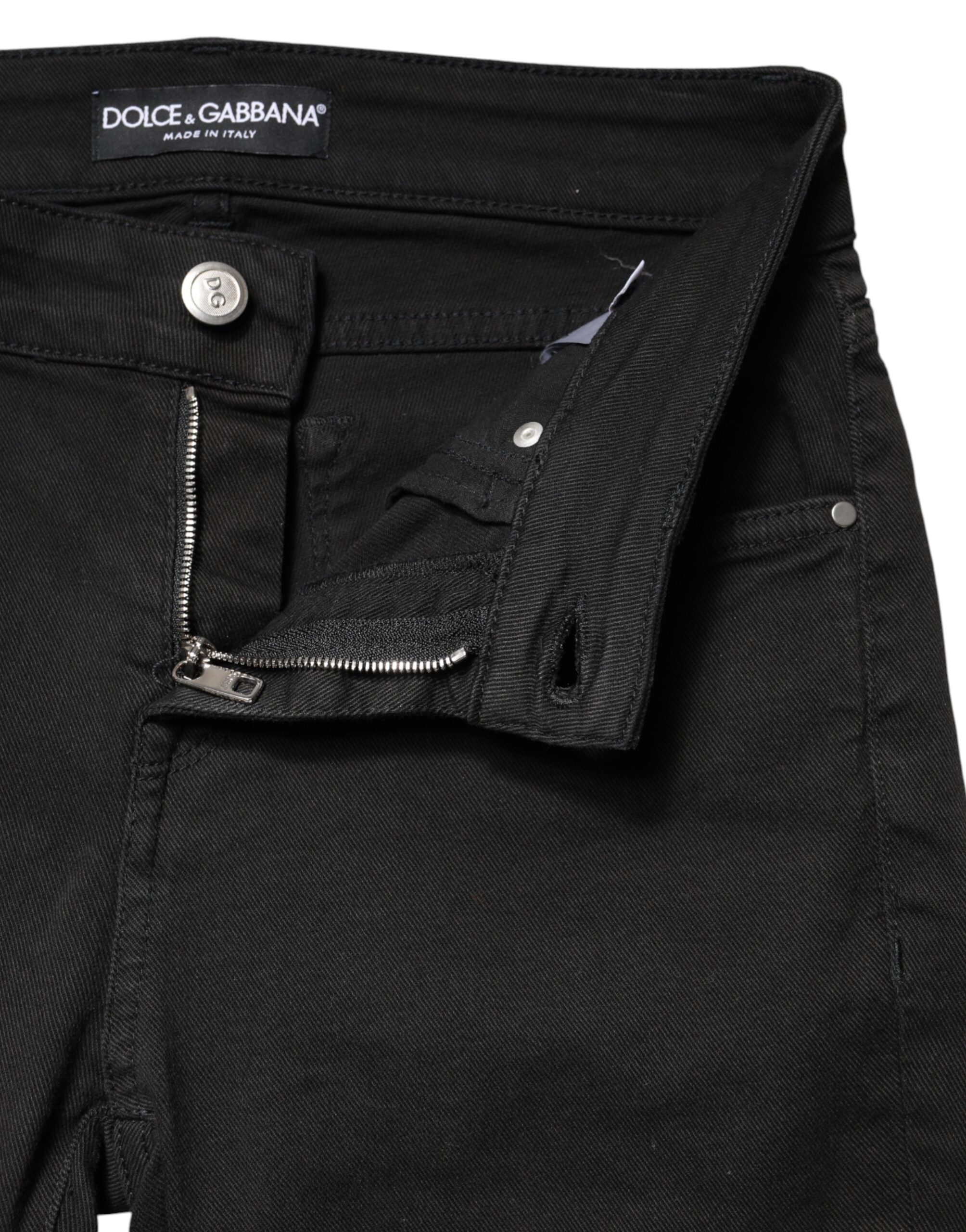 Dolce & Gabbana Black Cotton Stretch Skinny Denim Women's Jeans