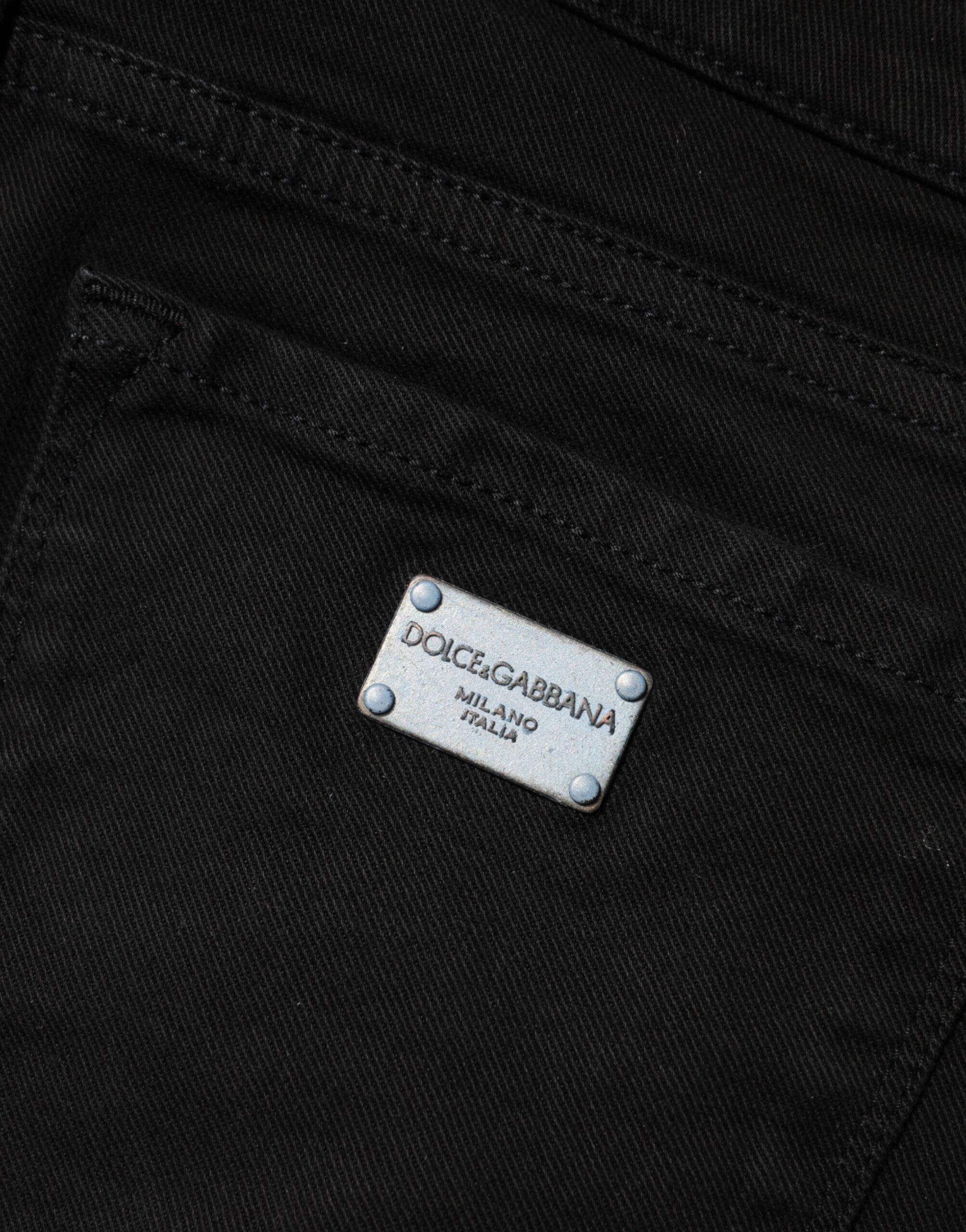 Dolce & Gabbana Black Cotton Skinny Denim Trouser Women's Jeans (Pre-Owned)