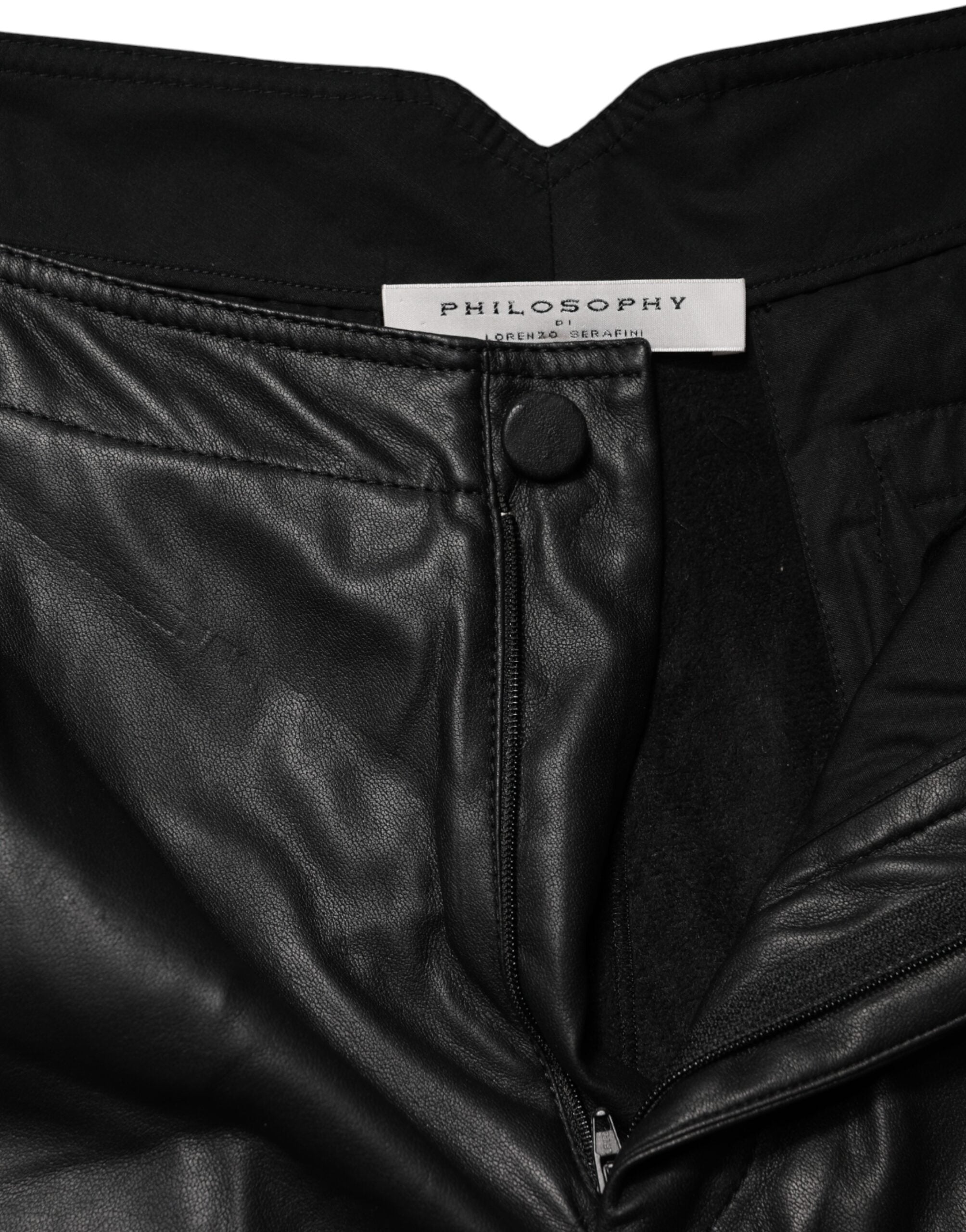 Philosophy di Lorenzo Serafini Black Embellished Tapered Women's Pants (Pre-Owned)