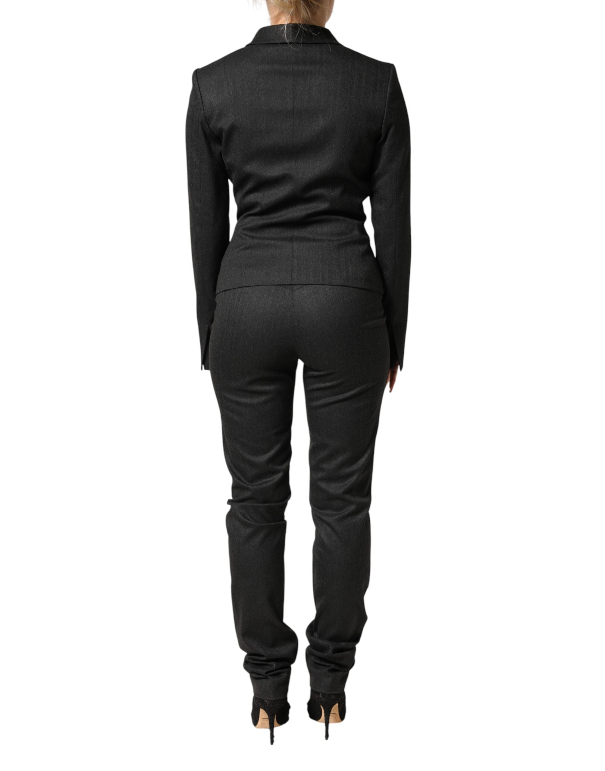Exte Black Double Breasted Pants Blazer Jacket 2 Piece Women's Suit