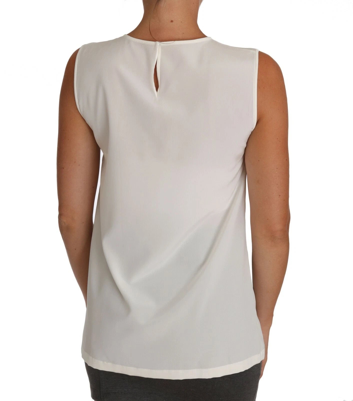 Dolce & Gabbana White Embellished Crystal Sequin Fairy Women's Top (Pre-Owned)