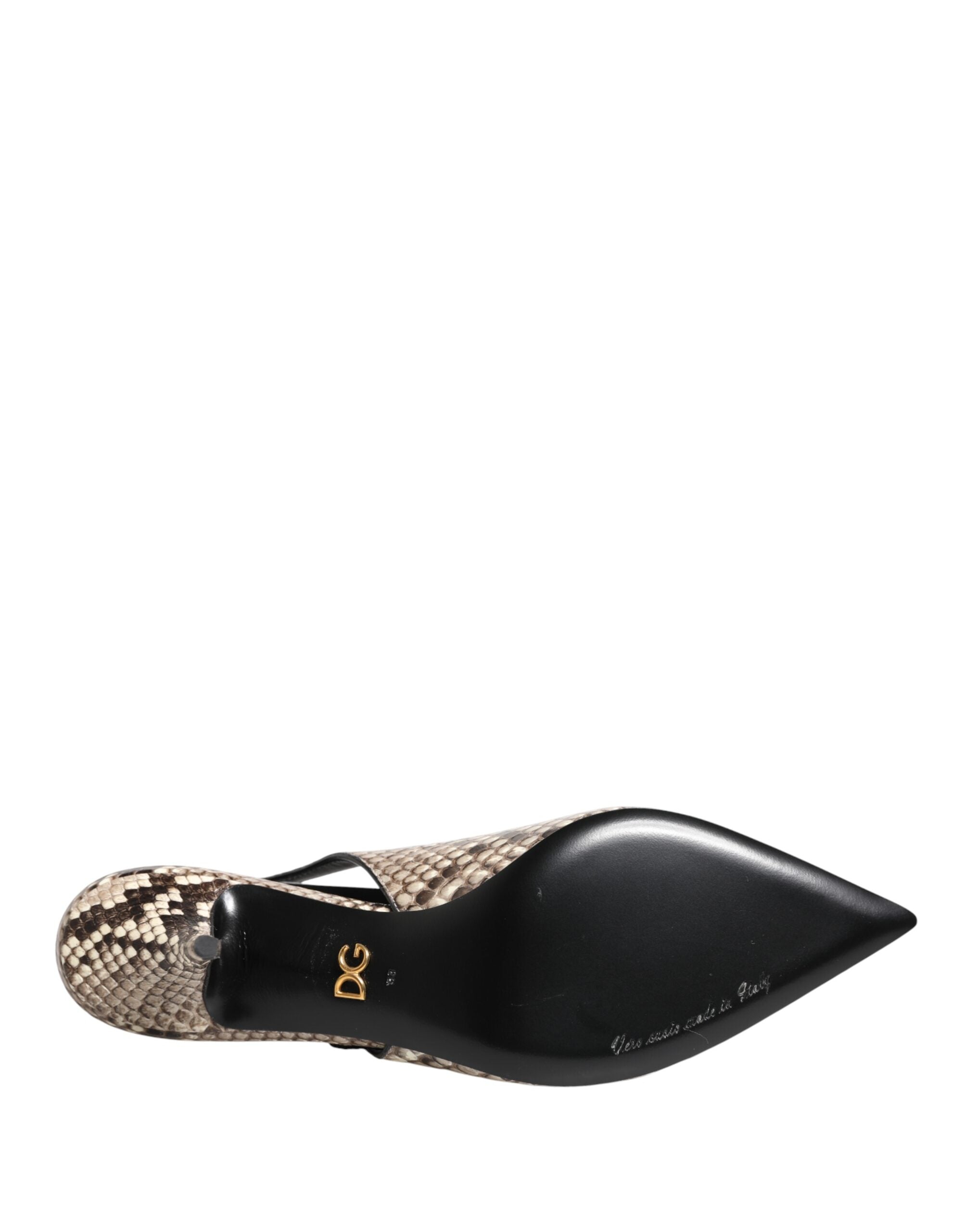 Dolce & Gabbana Multicolor Leather Heels Slingback Women's Shoes