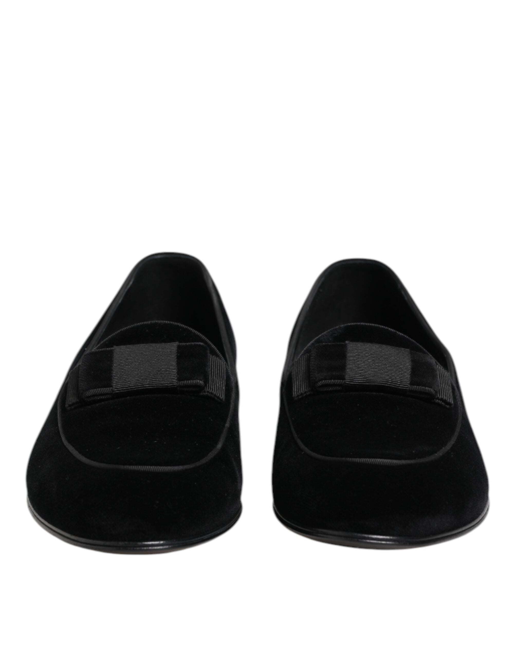Dolce & Gabbana Black Velvet Slip On Loafers Formal Men Men's Shoes (Pre-Owned)