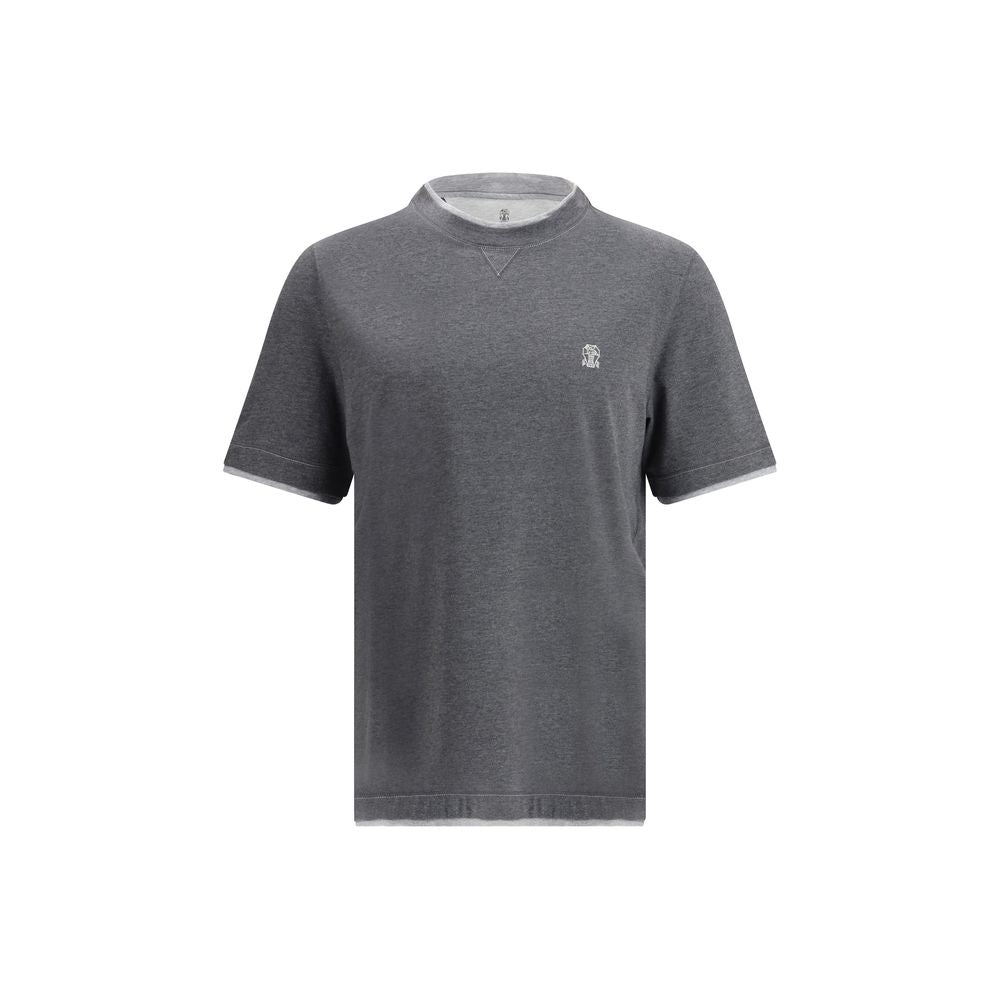 Brunello Cucinelli Gray Cotton Men's T-Shirt