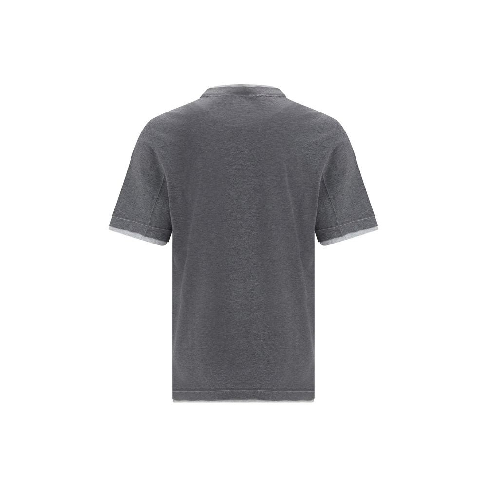Brunello Cucinelli Gray Cotton Men's T-Shirt