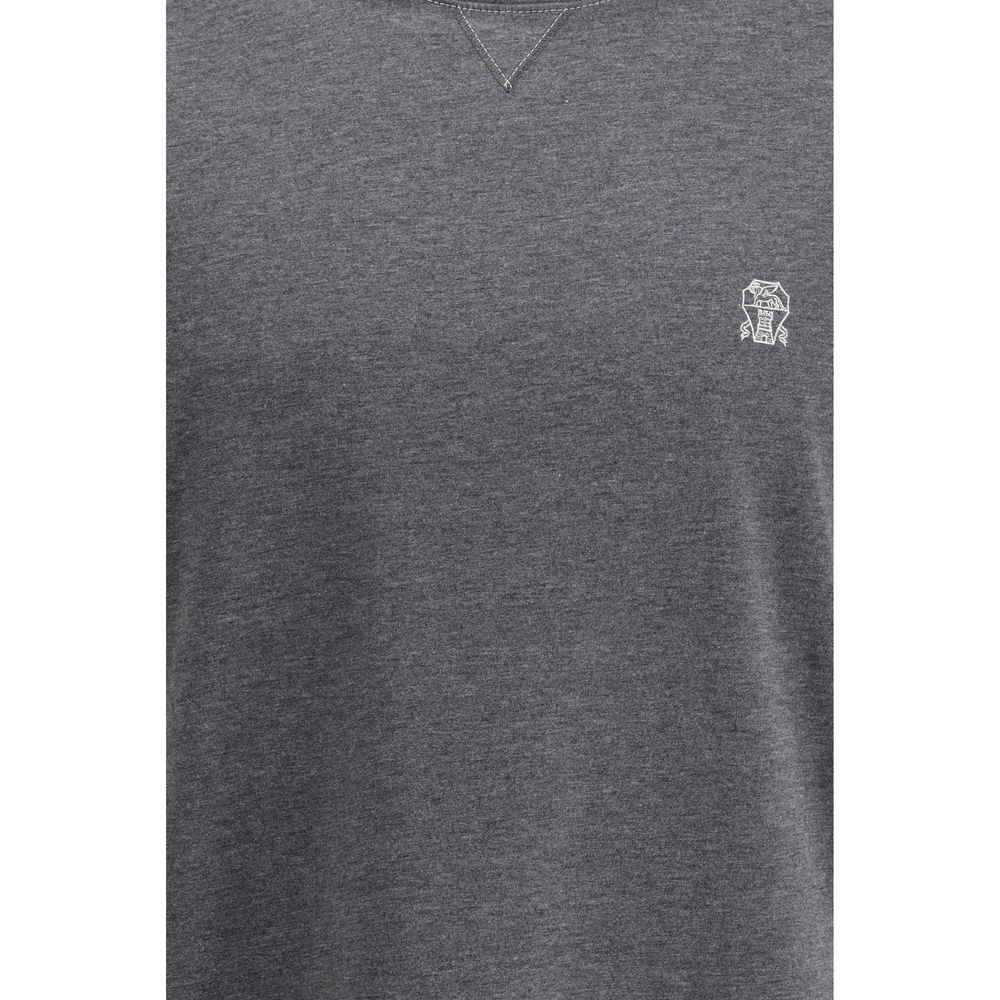 Brunello Cucinelli Gray Cotton Men's T-Shirt