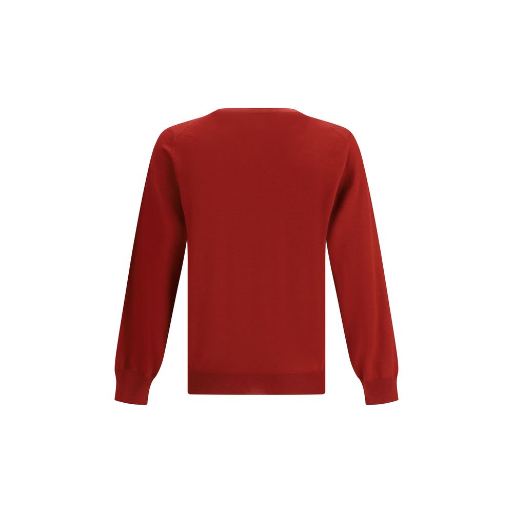 Brunello Cucinelli Red Wool Oves Aries Men's Sweatshirt