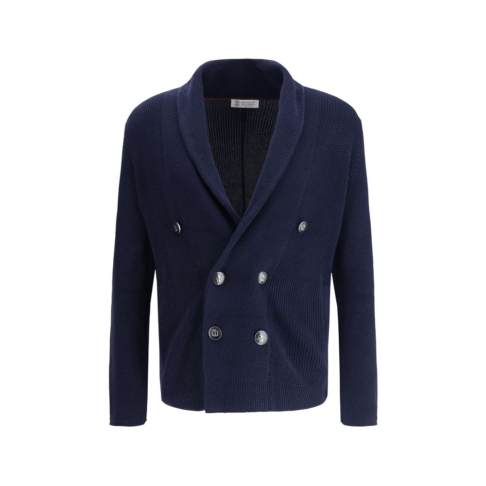 Brunello Cucinelli Blue Cotton Men's Cardigan
