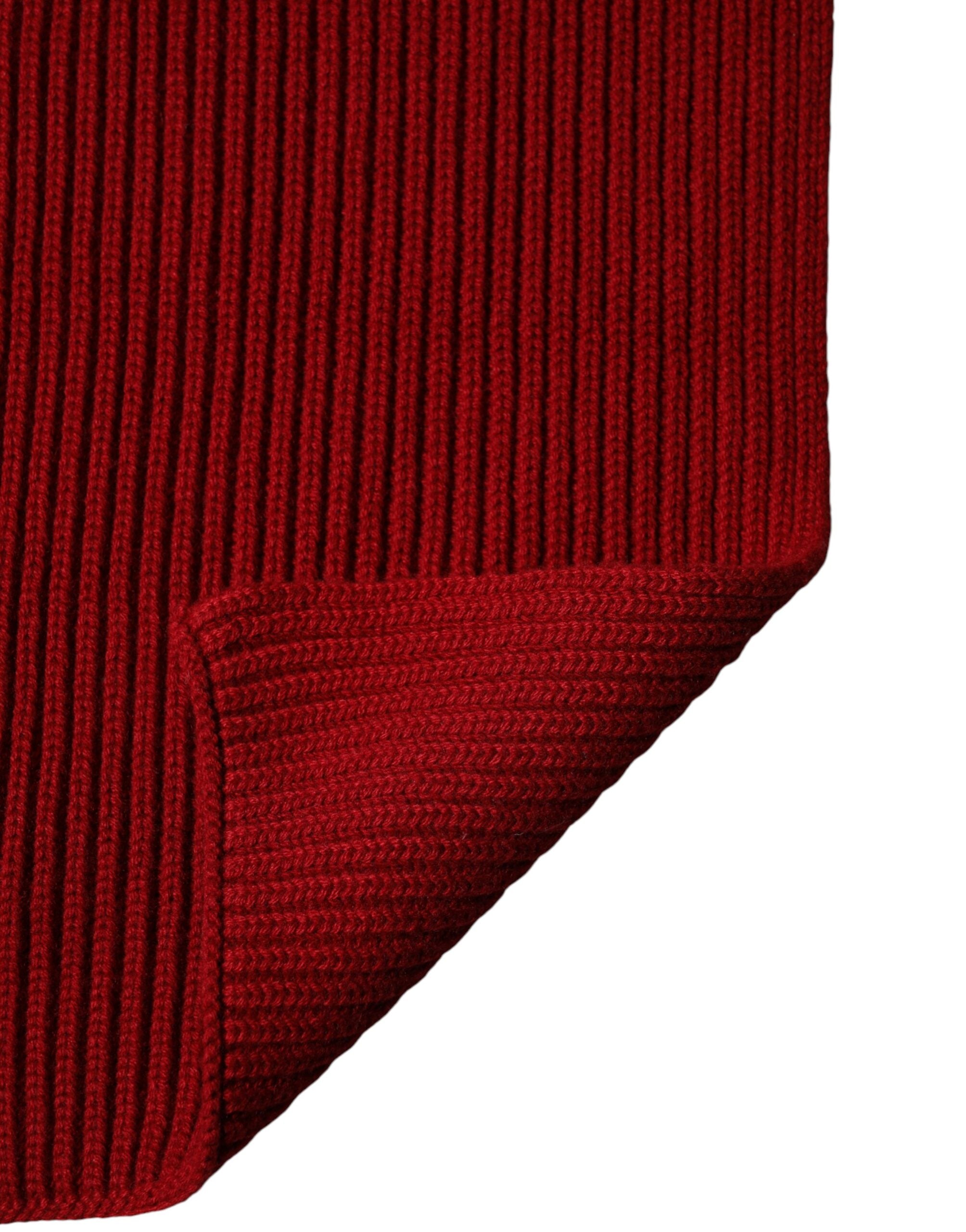 Dolce & Gabbana Red Wool Knitted Neck Wrap Shawl Men Men's Scarf